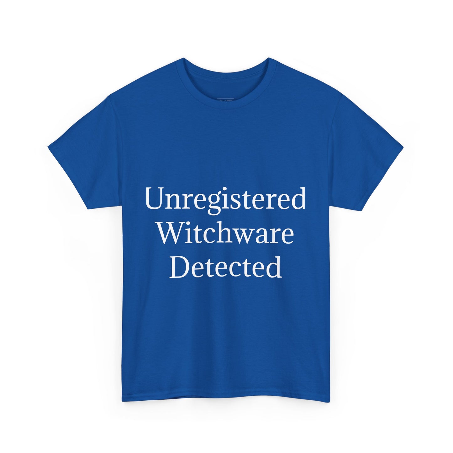 Unisex Heavy Cotton Tee - Unregistered Witchware Detected, Witchy Apparel, Halloween Tee