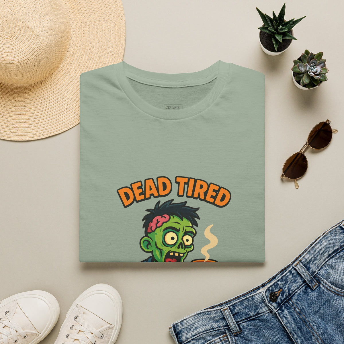 Dead Tired Zombie T-Shirt, Gifts for Halloween