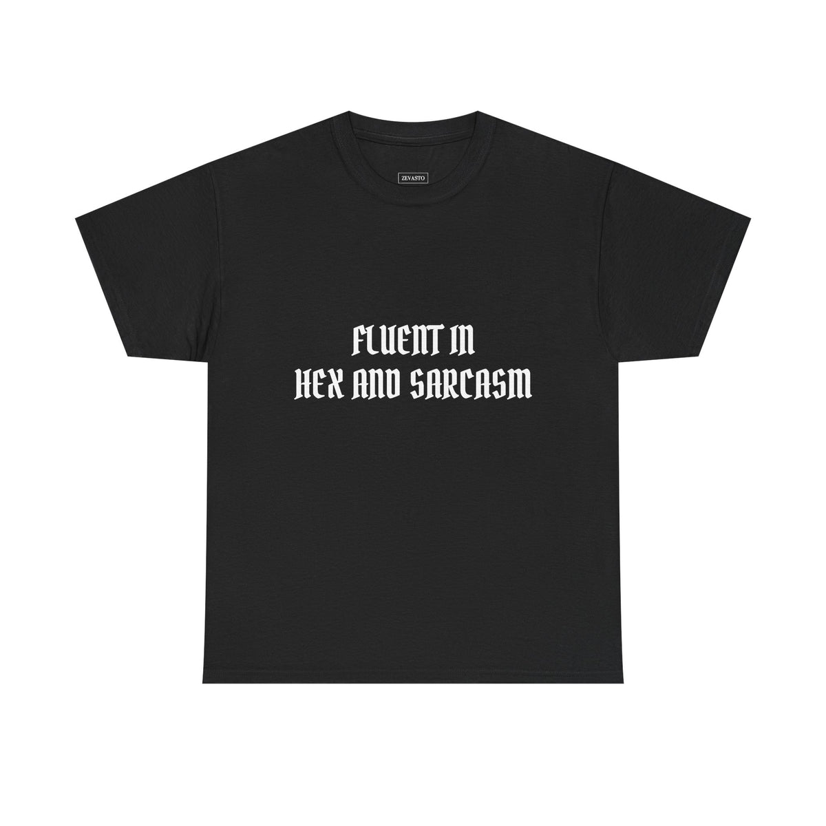 Fluent in Hex and Sarcasm Unisex Heavy Cotton Tee, Perfect for Geeky Humor Lovers, Halloween Apparel