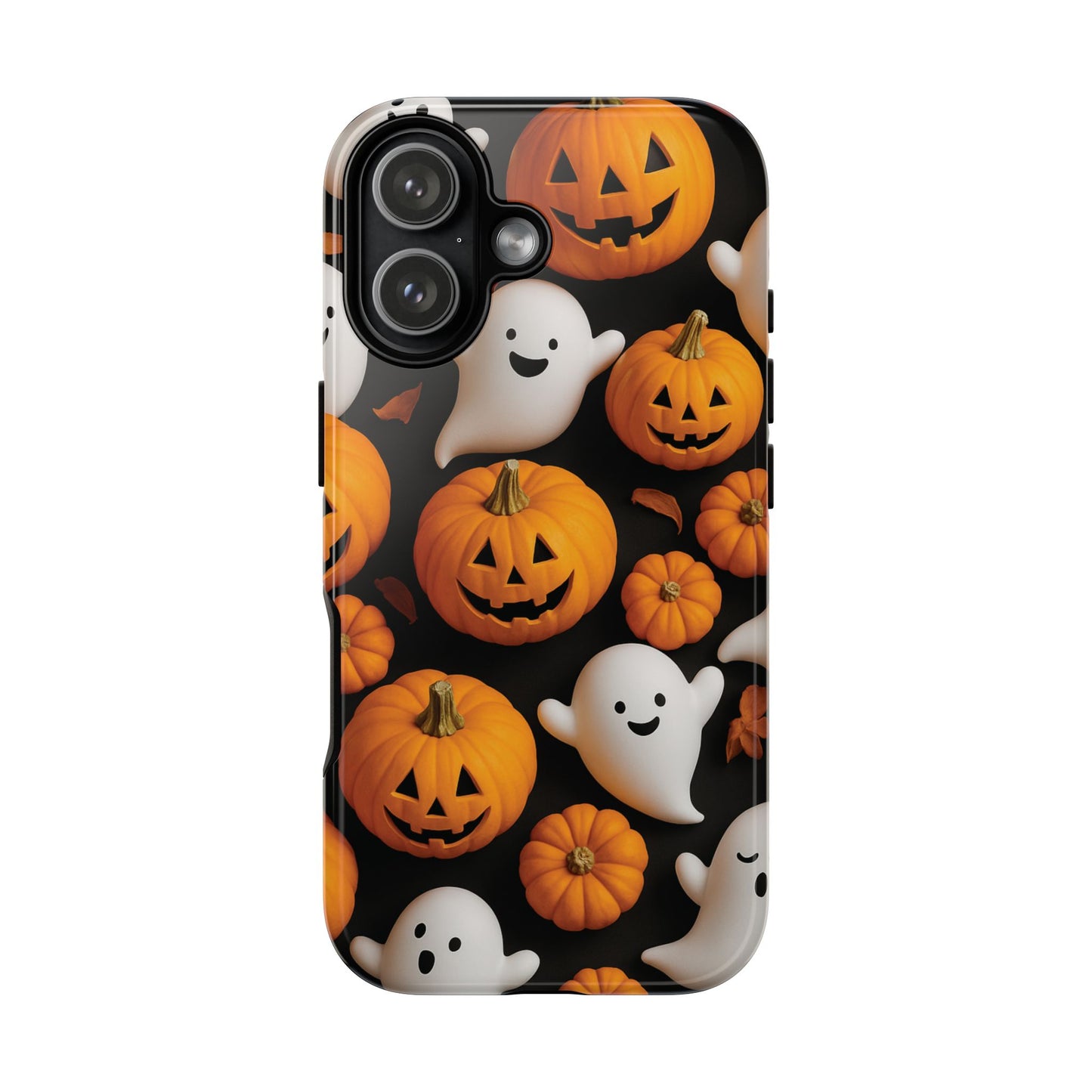 Halloween Phone Case, Spooky Ghosts and Pumpkins Design