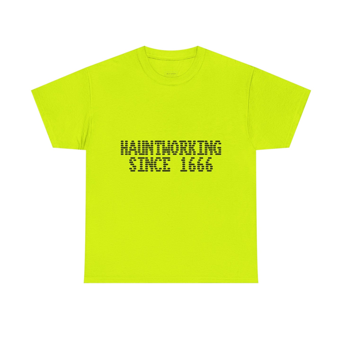 Hauntworking Since 1666-Cotton Tee, Halloween-Themed Tshirt