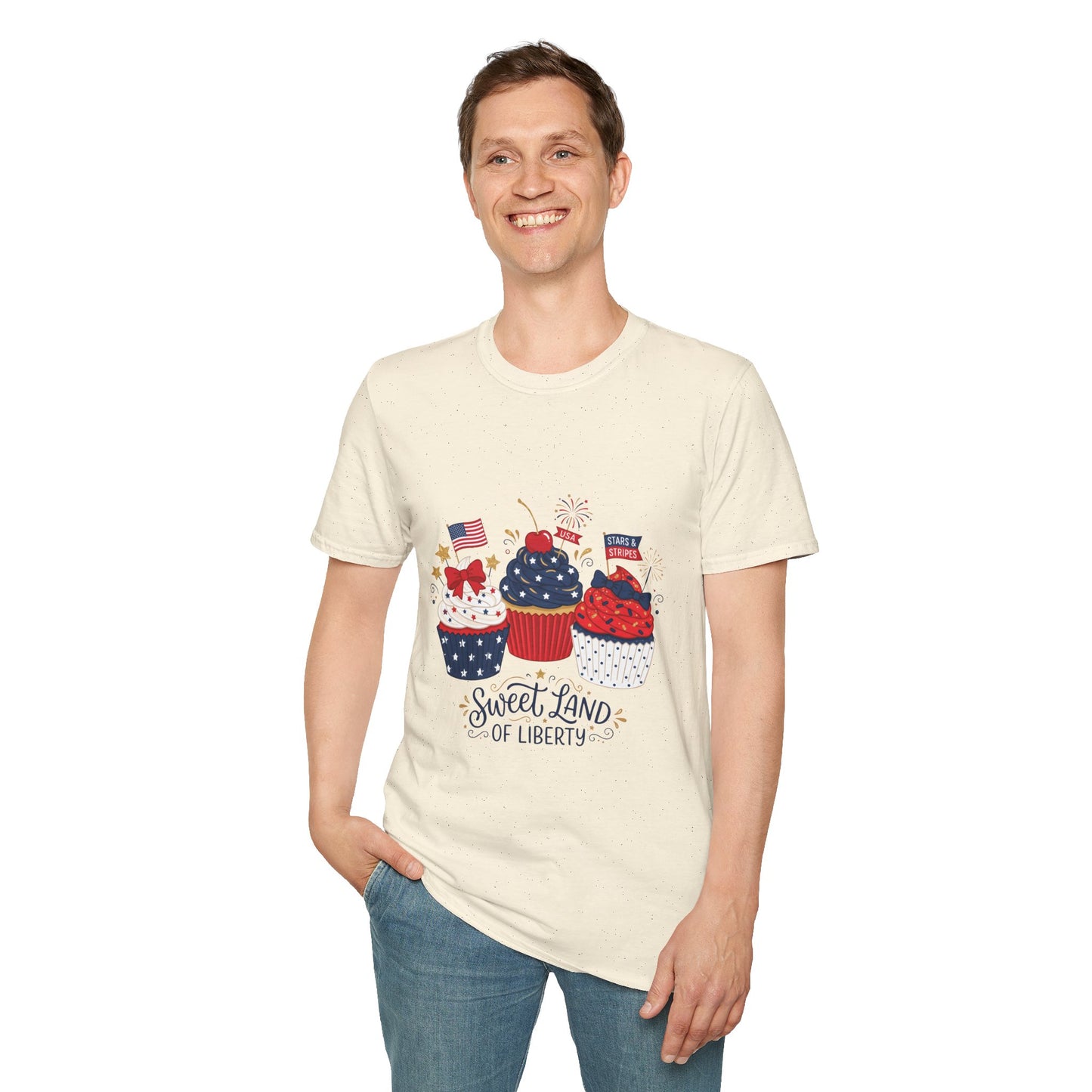 Patriotic Cupcakes T-Shirt — "Sweet Land of Liberty" 4th of July Tee