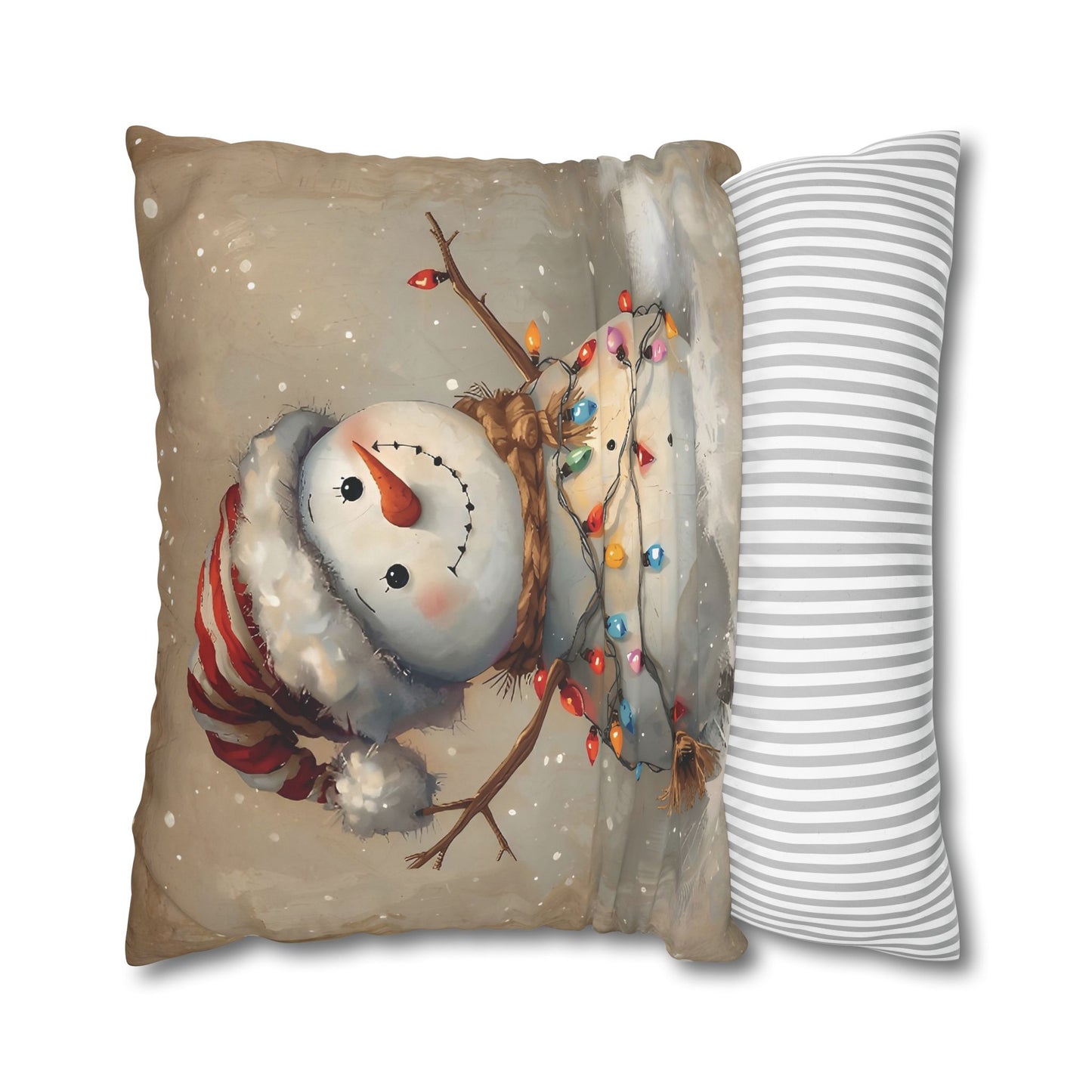 Festive Snowman Throw Pillowcase — Vintage Christmas Decorative Cushion Cover