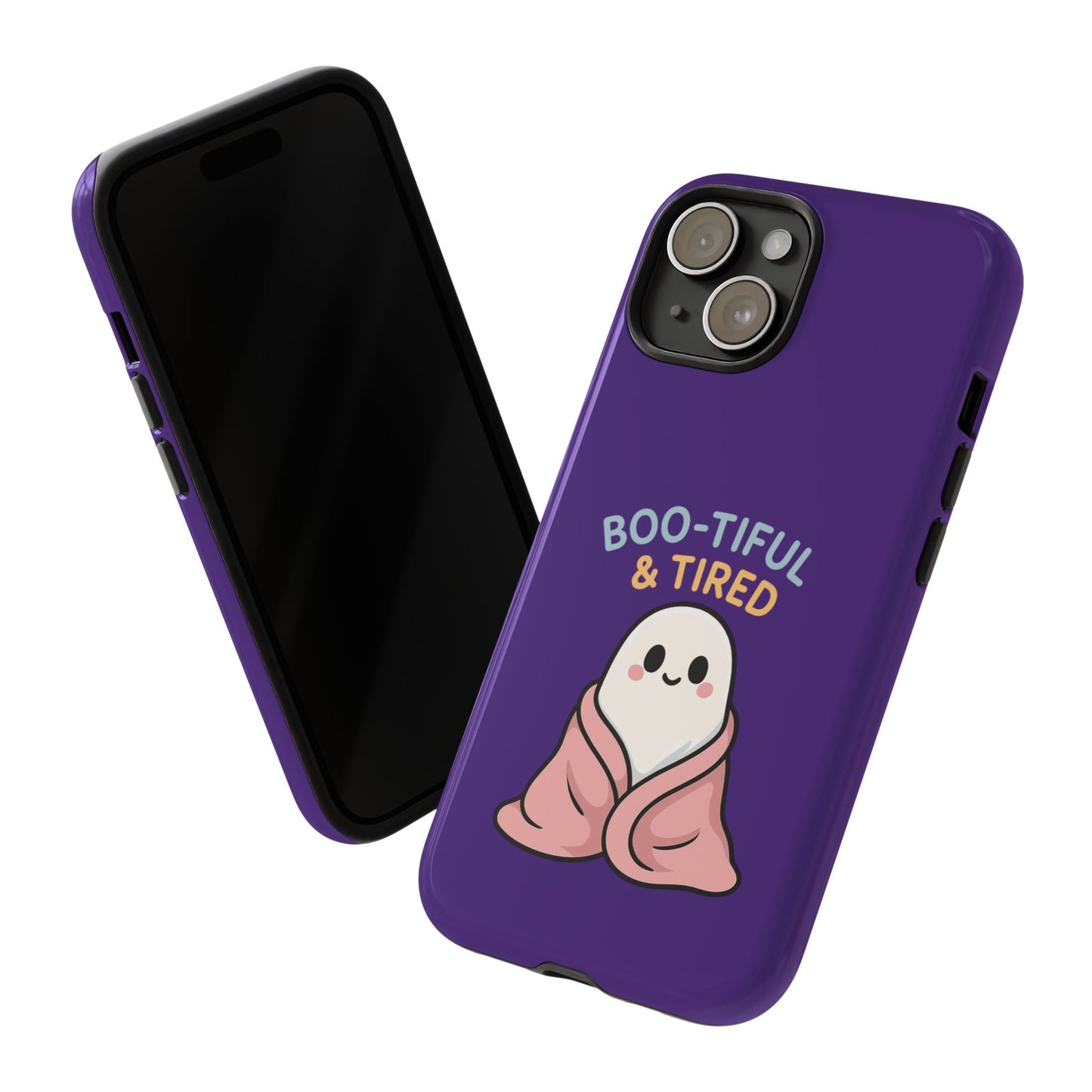 Boo-Tiful & Tired Phone Case, Halloween-Themed Design