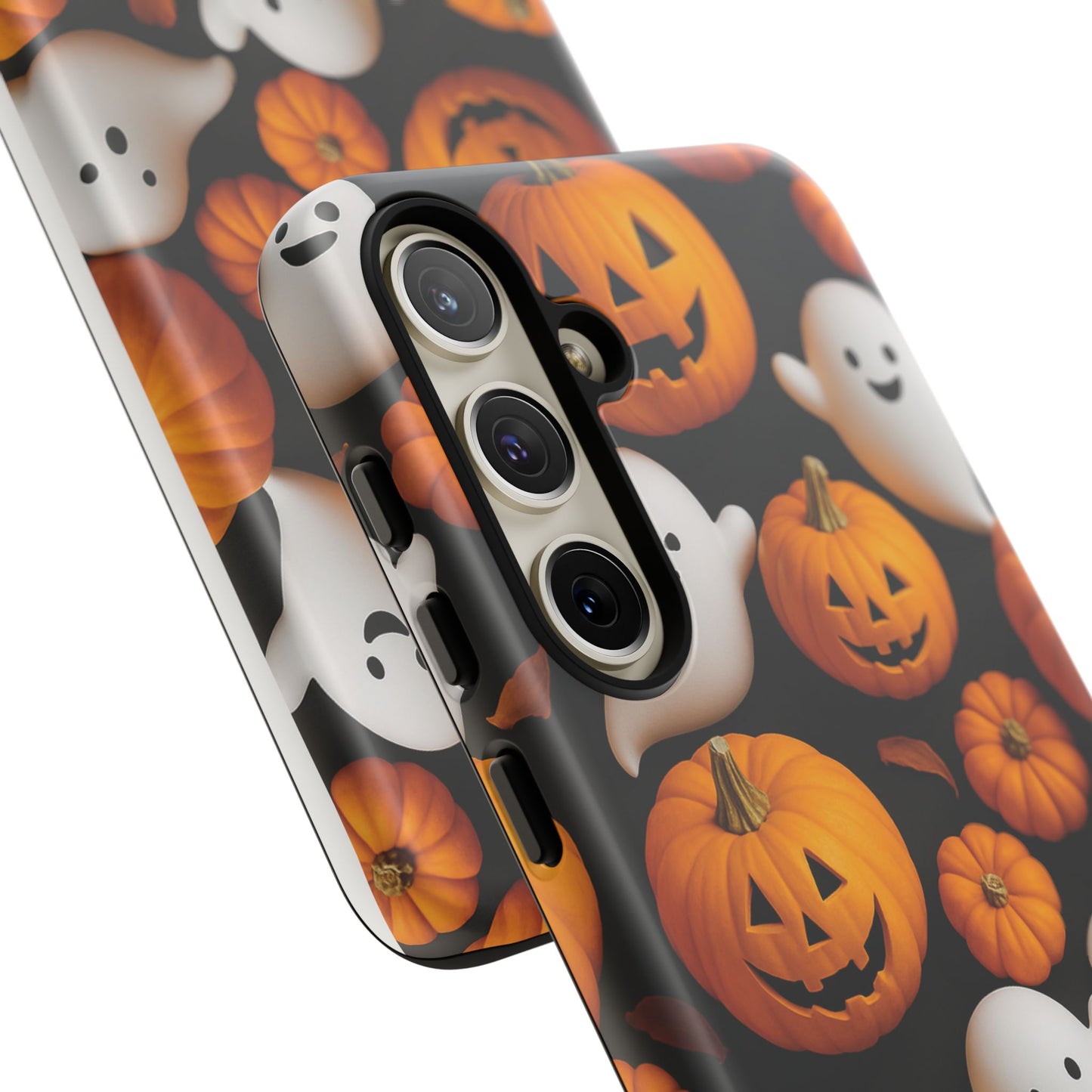 Halloween Phone Case, Spooky Ghosts and Pumpkins Design