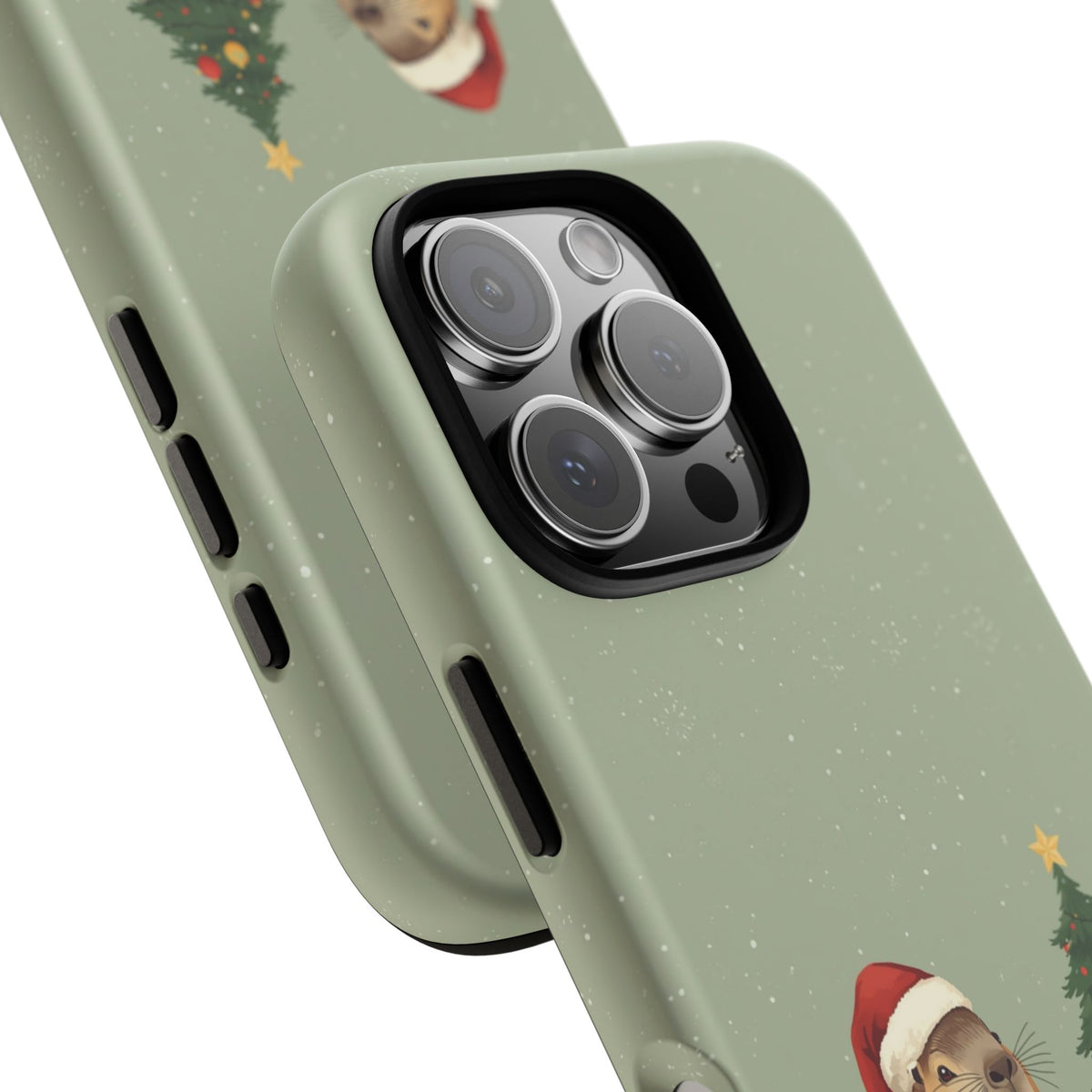Christmas Phone Case with Capybara Design, Dual Layer Protective Case for Iphone & Samsung