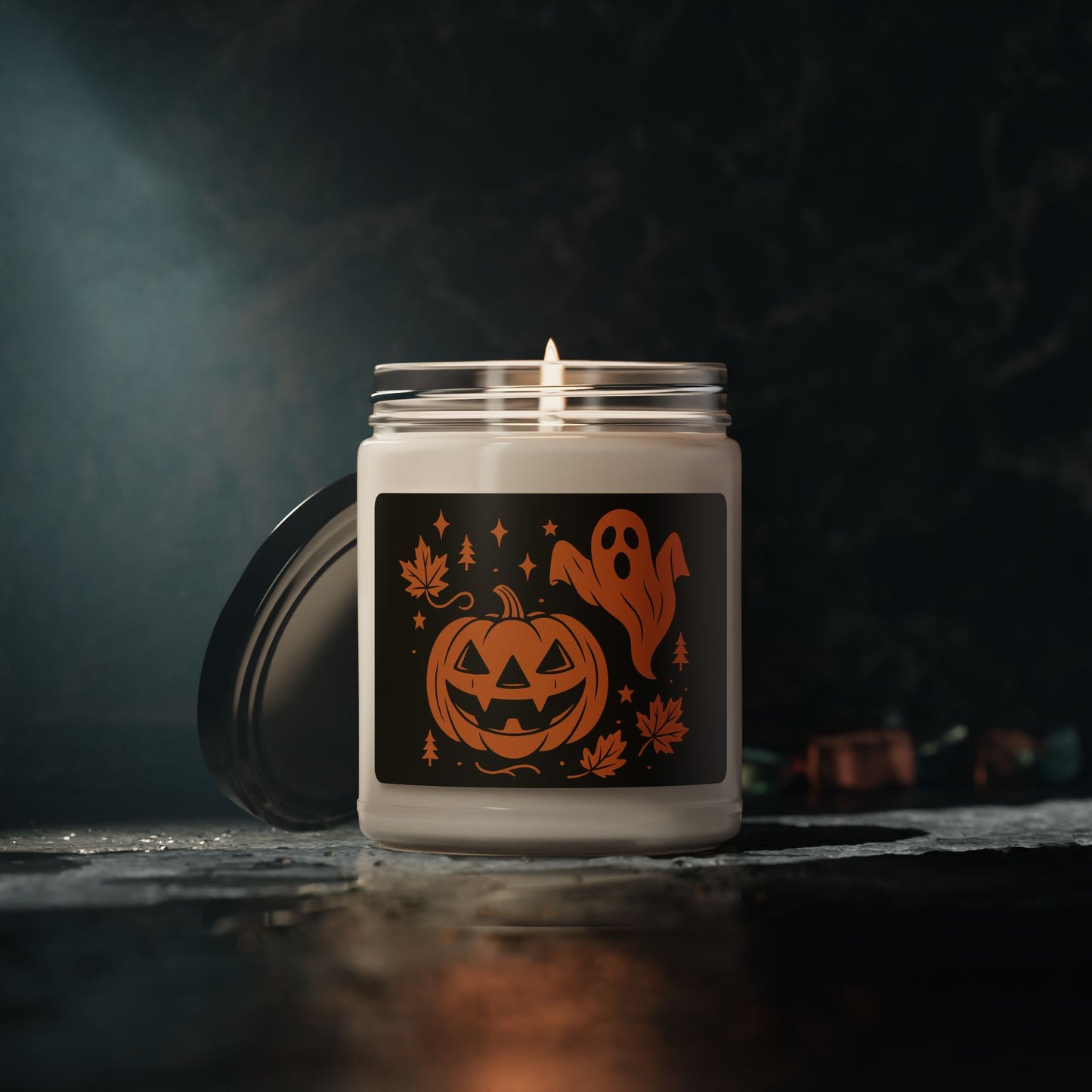Halloween Pumpkin Ghost Scented Soy Candle, Fall Home Decor, Spooky Candle