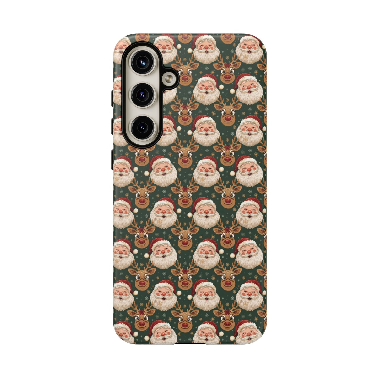 Christmas Santa-Reindeer Phone Case, Dual Layer Phone Case for Iphone 17, 16, 15, 14, 13, 12, 11 & Samsung