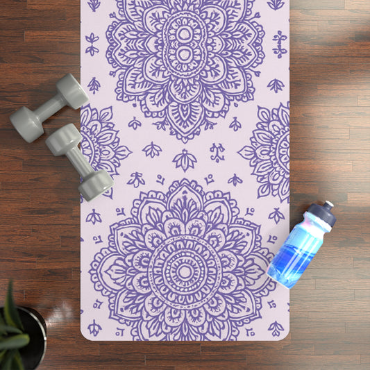 Mandala-Inspired Rubber Yoga Mat, Non-Slip Exercise Mat