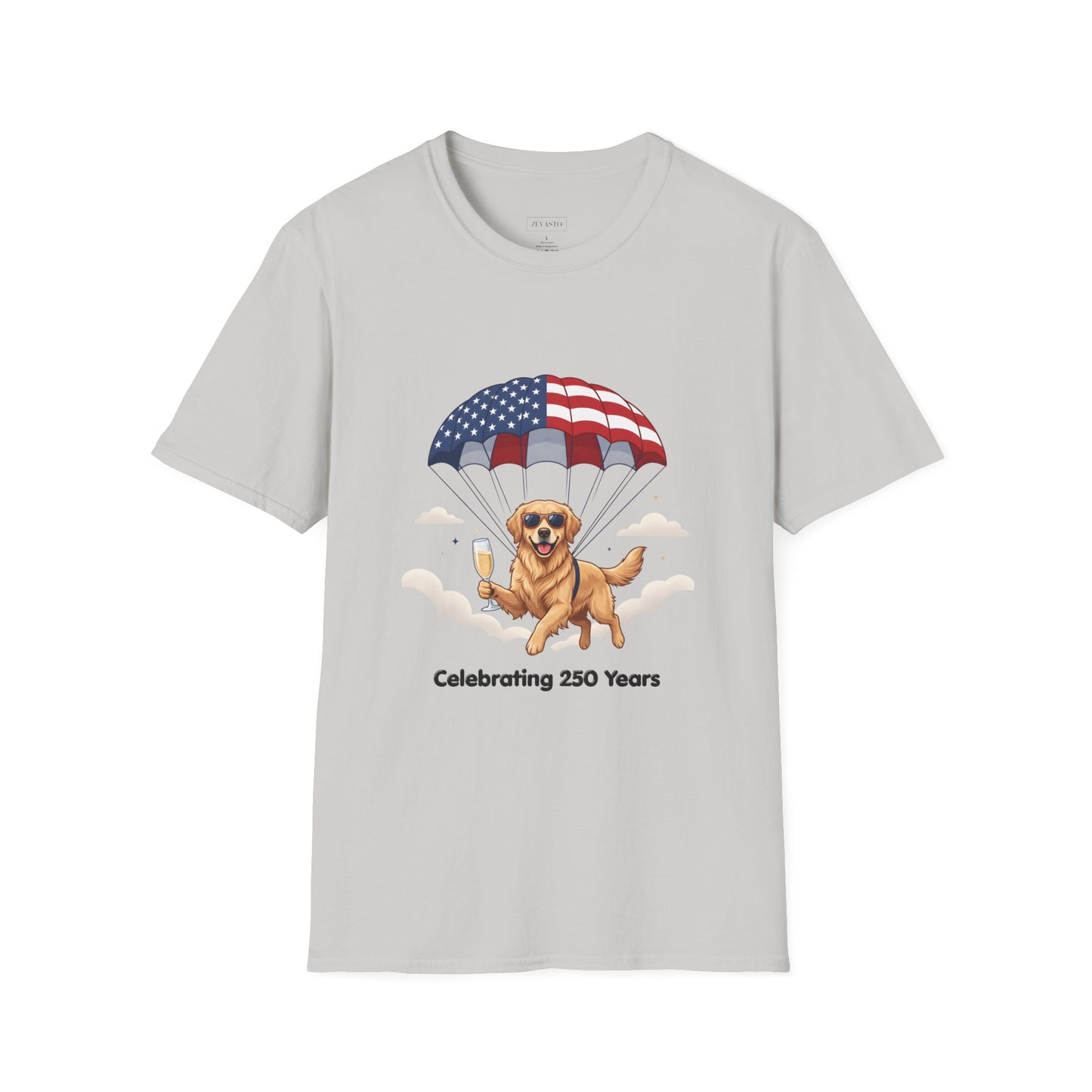 Patriotic Golden Retriever T-Shirt — "Celebrating 250 Years"