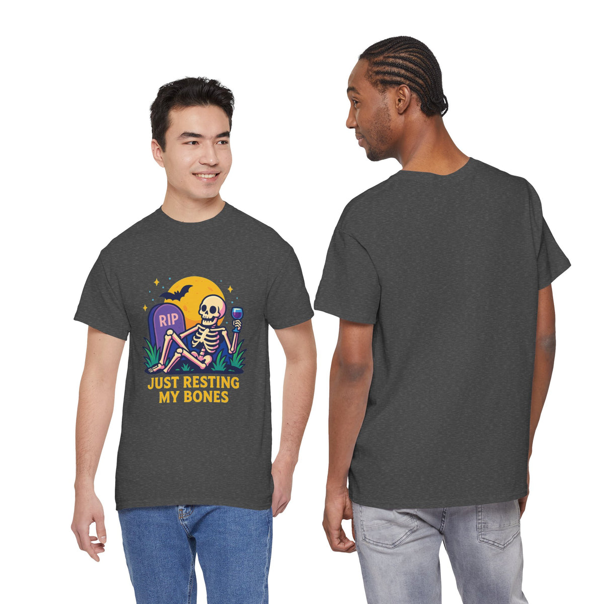 Skeleton Tee - Just Resting My Bones, Unisex Halloween Shirt