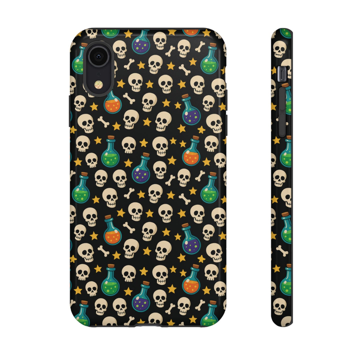 Skull & Potion Phone Case, Trendy Cell Phone Cover, Halloween Gift, Gothic Phone Accessory, Spooky Style Case, Tough Cases