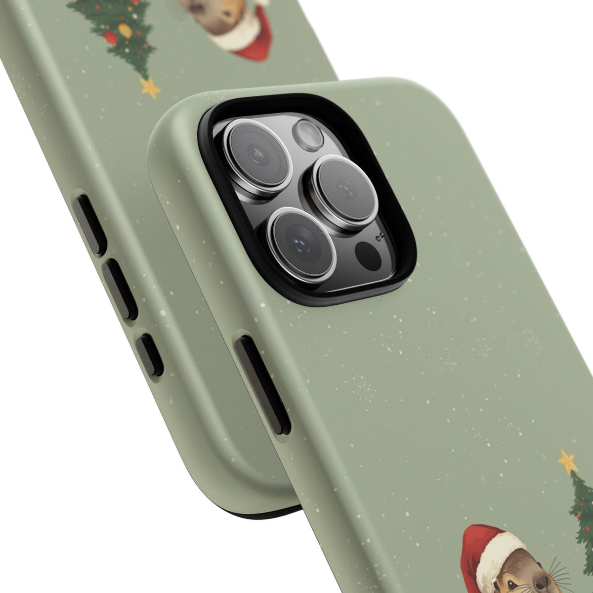 Christmas Phone Case with Capybara Design, Dual Layer Protective Case for Iphone & Samsung