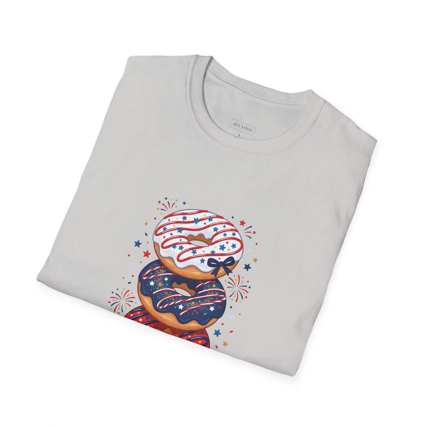 Donut Mess With Freedom T-Shirt — Patriotic Donut Stack 4th of July Tee