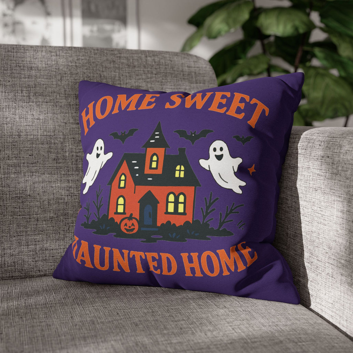 Halloween Cozy Pillowcase, Ghost-Themed Home Decor
