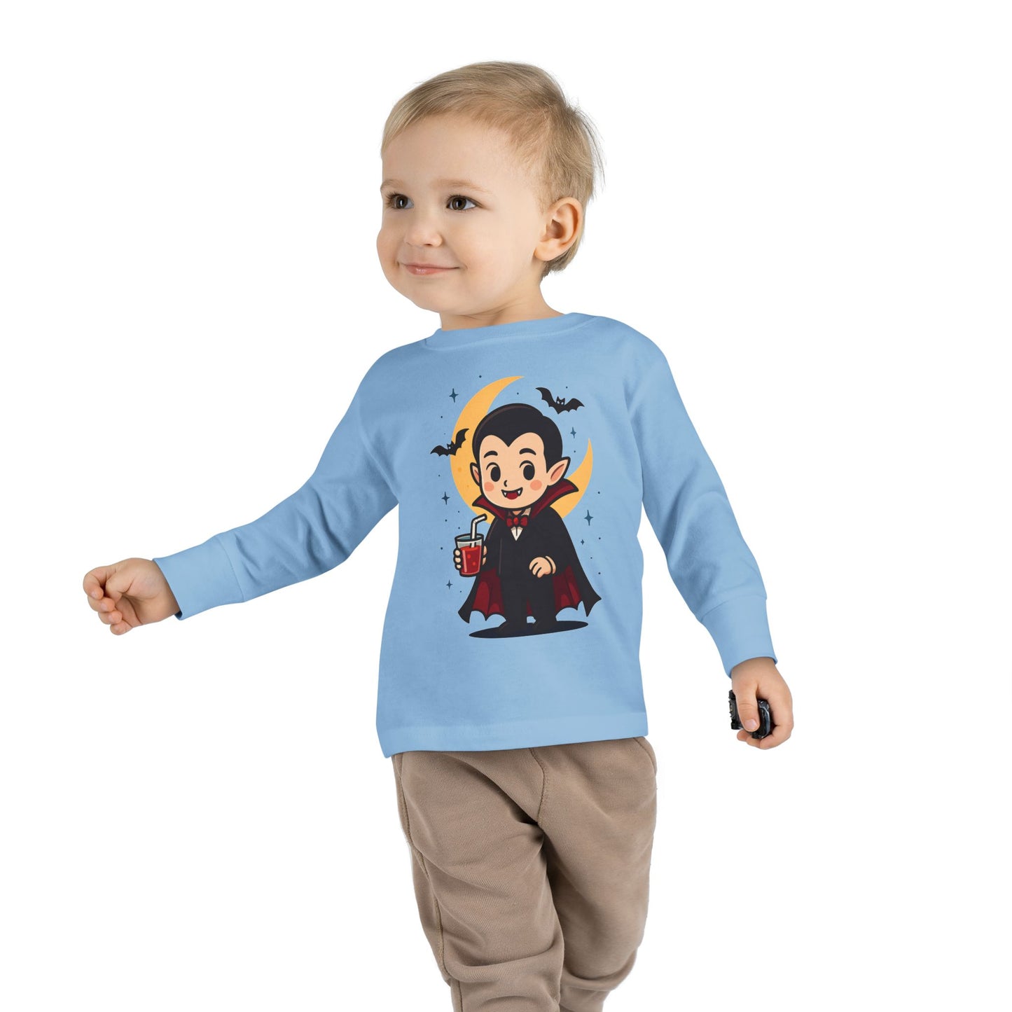 Toddler Halloween Tee, Cute Vampire Long Sleeve Shirt, Spooky Kids Apparel, Halloween Costume Top, Toddler Party Wear