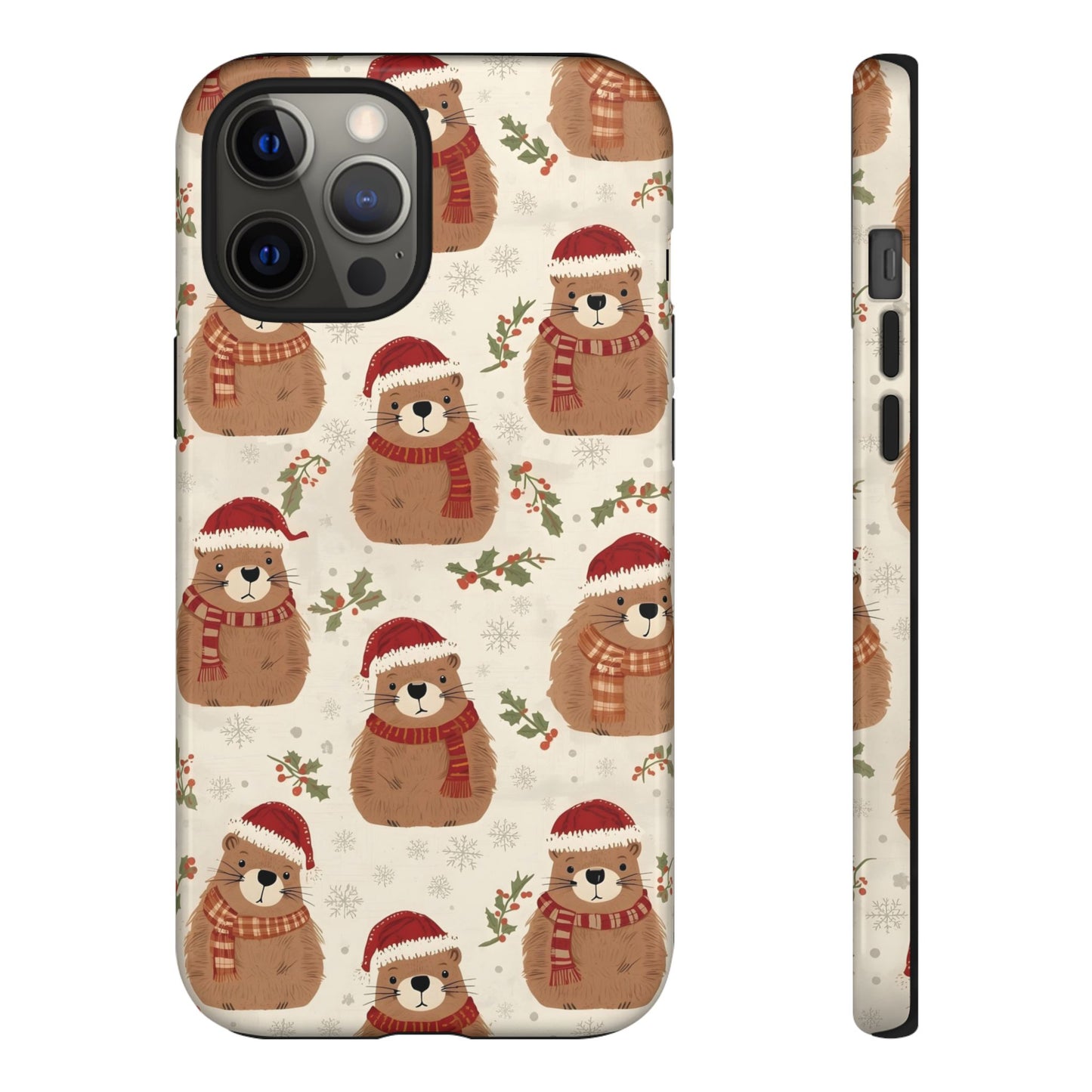 Christmas Phone Case, Cute Capybara Phone Case for Iphone 17, 16, 15, 14, 13, 12, 11 & Samsung