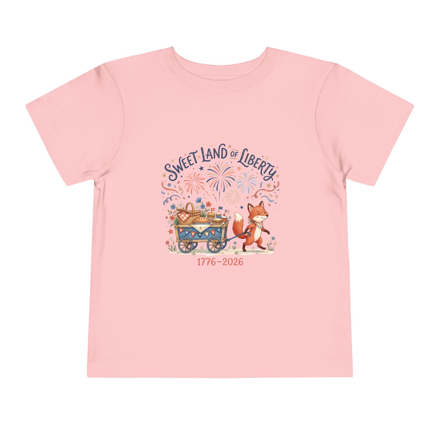 Toddler Tee — "Sweet Land of Liberty" 1776–2026 Patriotic Shirt for Kids, 4th of July Tee