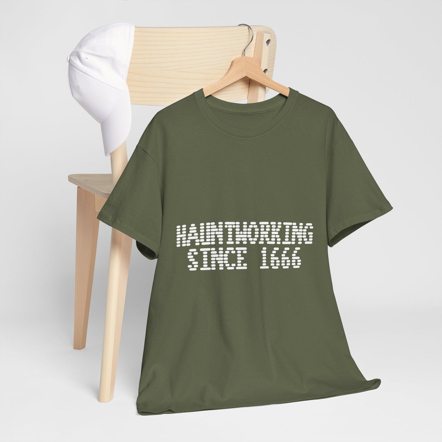 Hauntworking Since 1666-Cotton Tee, Halloween-Themed Tshirt
