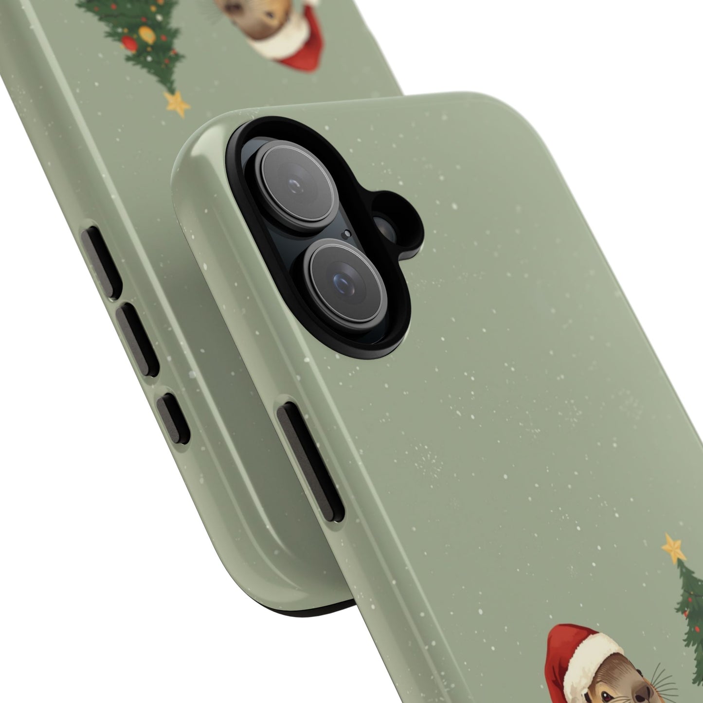 Christmas Phone Case with Capybara Design, Dual Layer Protective Case for Iphone 17, 16, 15, 14, 13 & Samsung