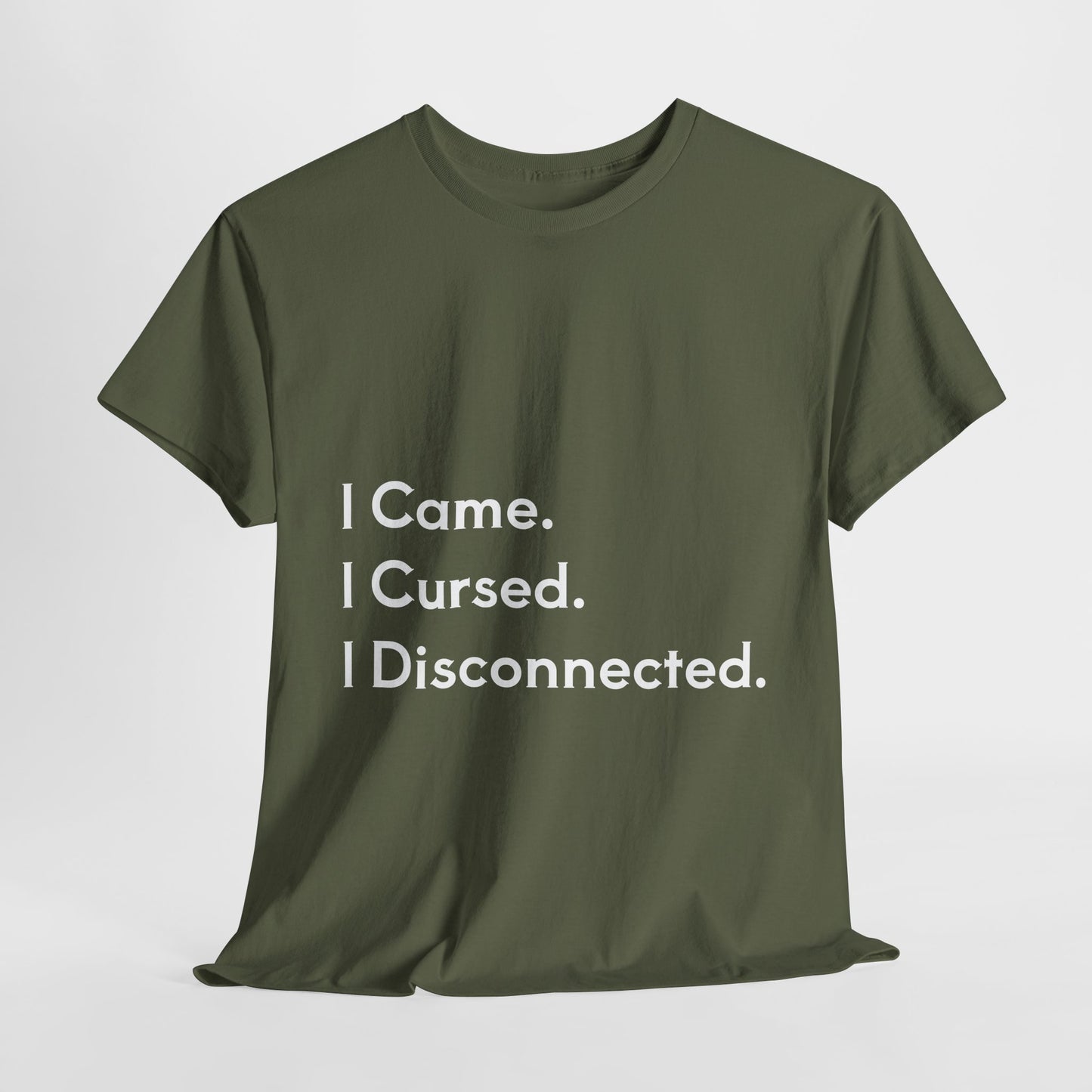 I Came I Cursed I Disconnected Unisex Heavy Cotton Tee, Funny Halloween T-Shirt