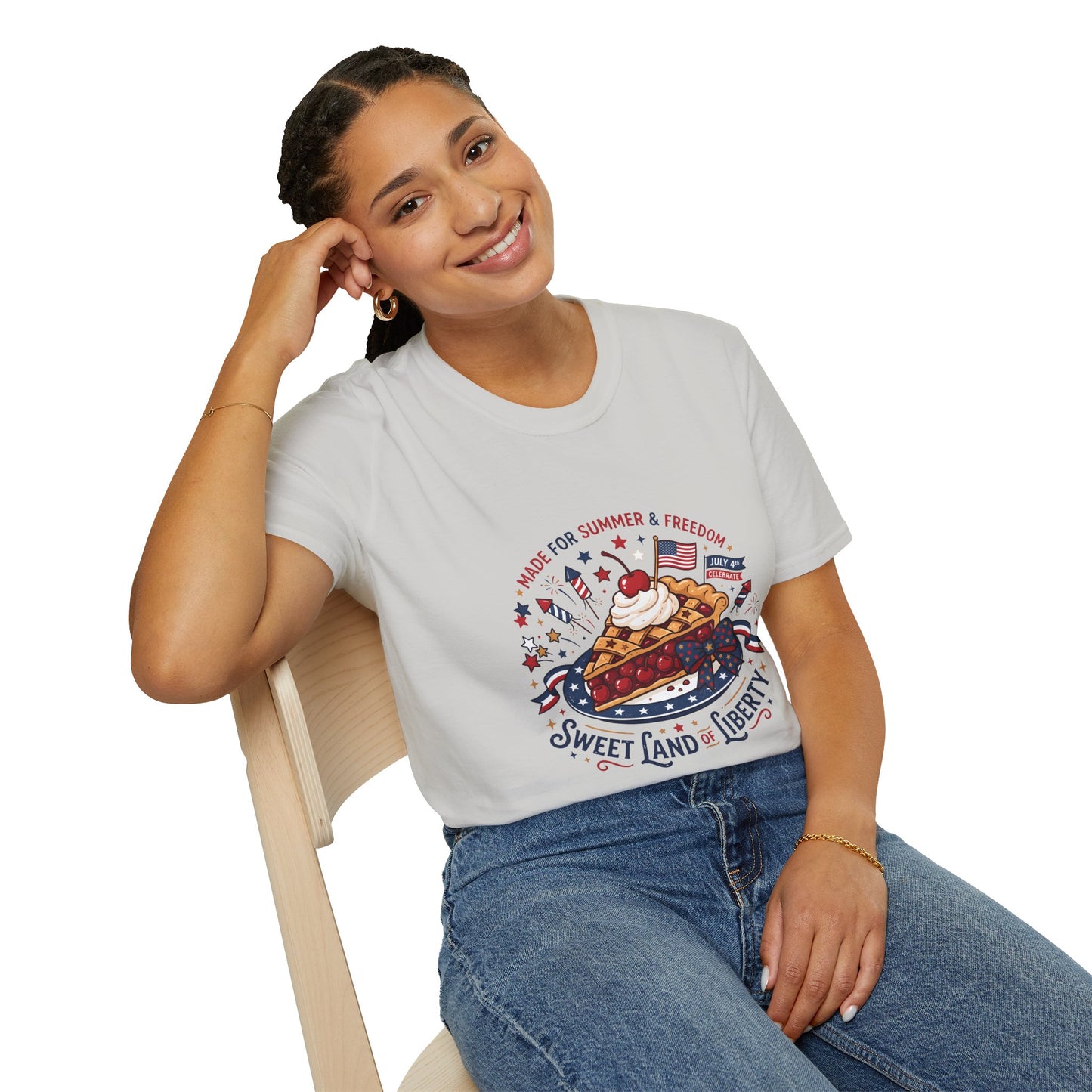 Sweet Land of Liberty Pie T-Shirt — Patriotic 4th of July Dessert Graphic Tee