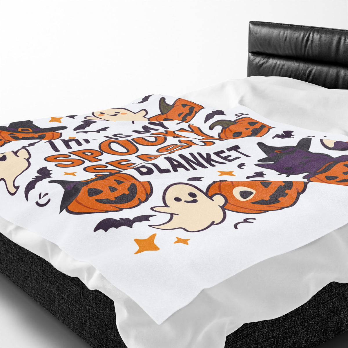 Halloween Themed Velveteen Plush Blanket, Cozy-Spooky Blanket