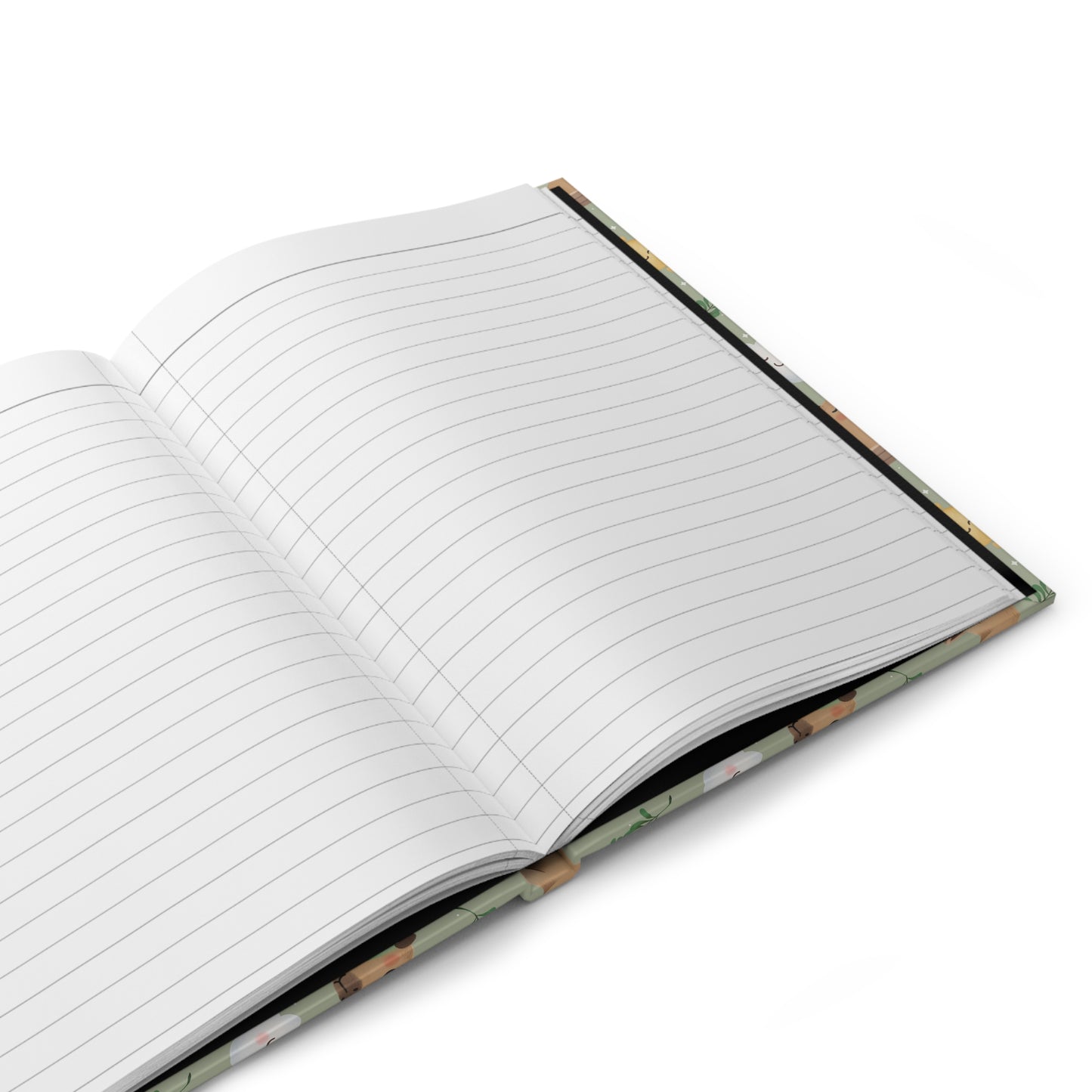 Hardcover Journal — Cute Capybara Pattern Notebook for Nature Lovers