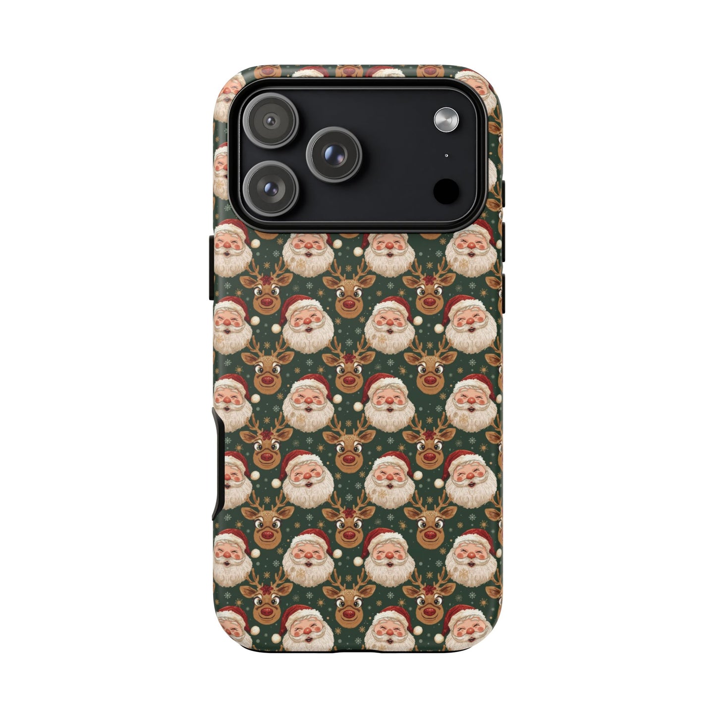 Christmas Santa-Reindeer Phone Case, Dual Layer Phone Case for Iphone 17, 16, 15, 14, 13, 12, 11 & Samsung