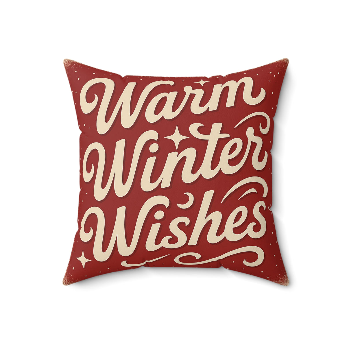 Warm Winter Wishes Throw Pillow, Festive Christmas Decor