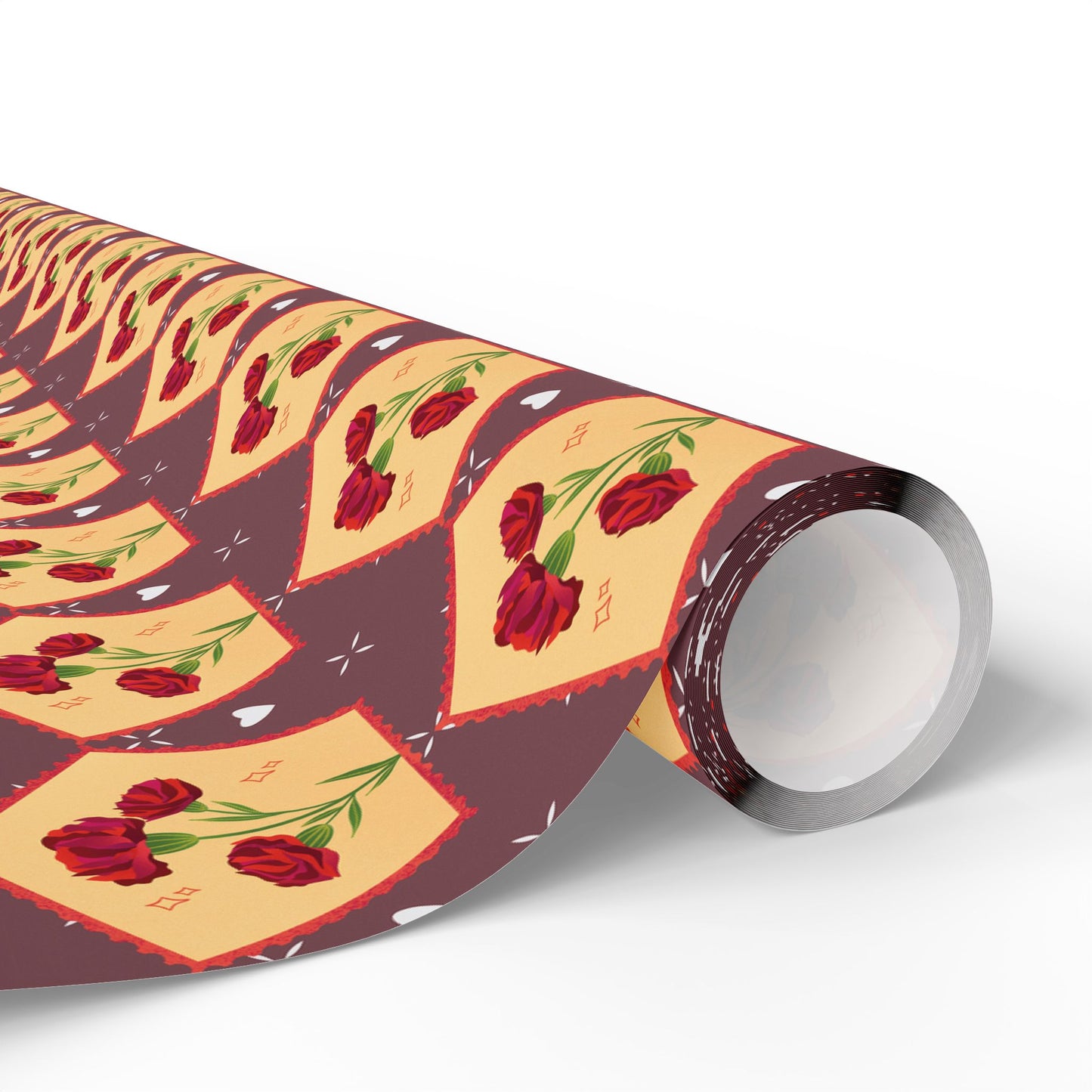 Floral Wrapping Paper Roll — Vintage Red Tulip Gift Wrap Paper for Valentine's Day, Birthdays