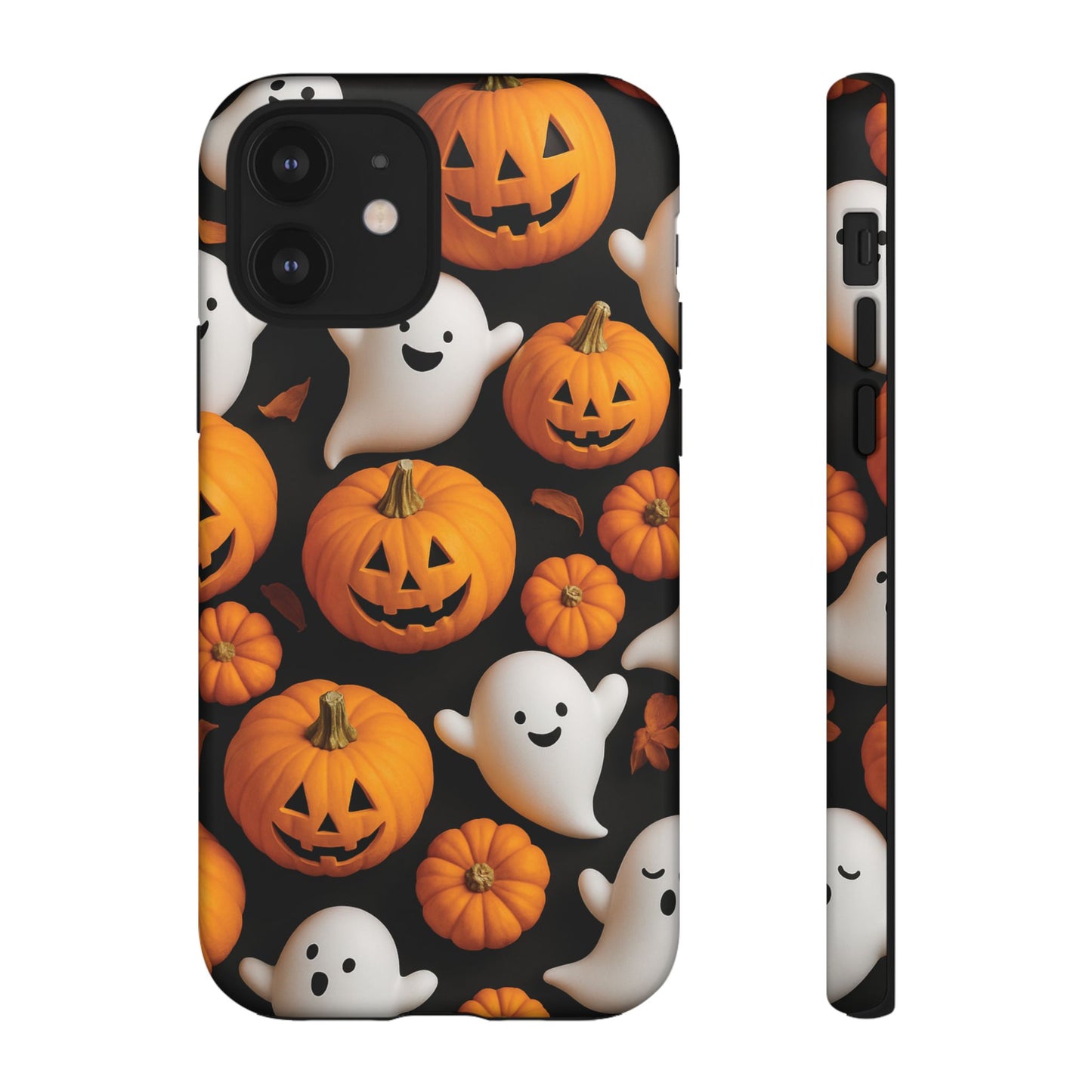 Halloween Phone Case, Spooky Ghosts and Pumpkins Design
