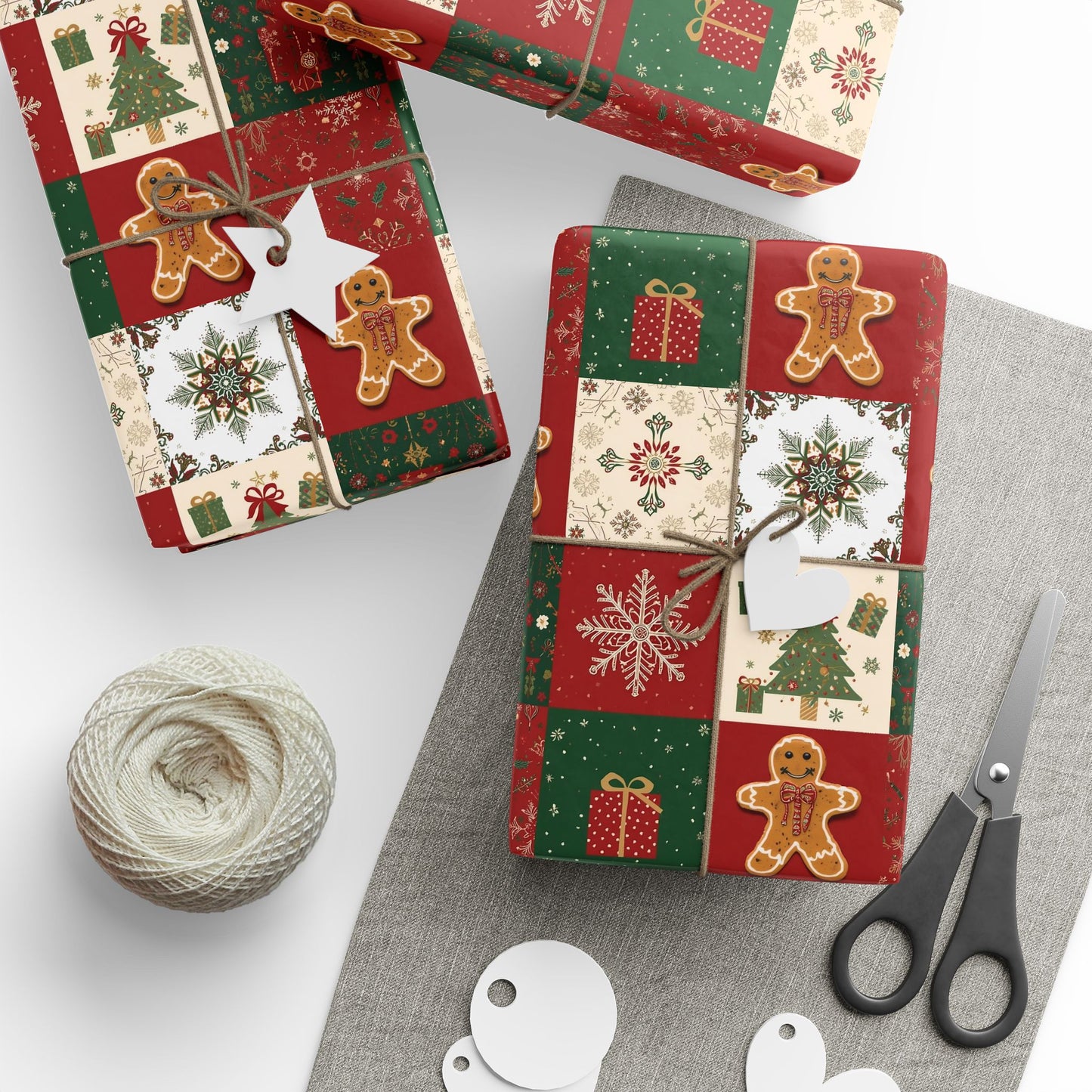 Festive Christmas Wrapping Paper Roll - Gingerbread & Holiday Designs