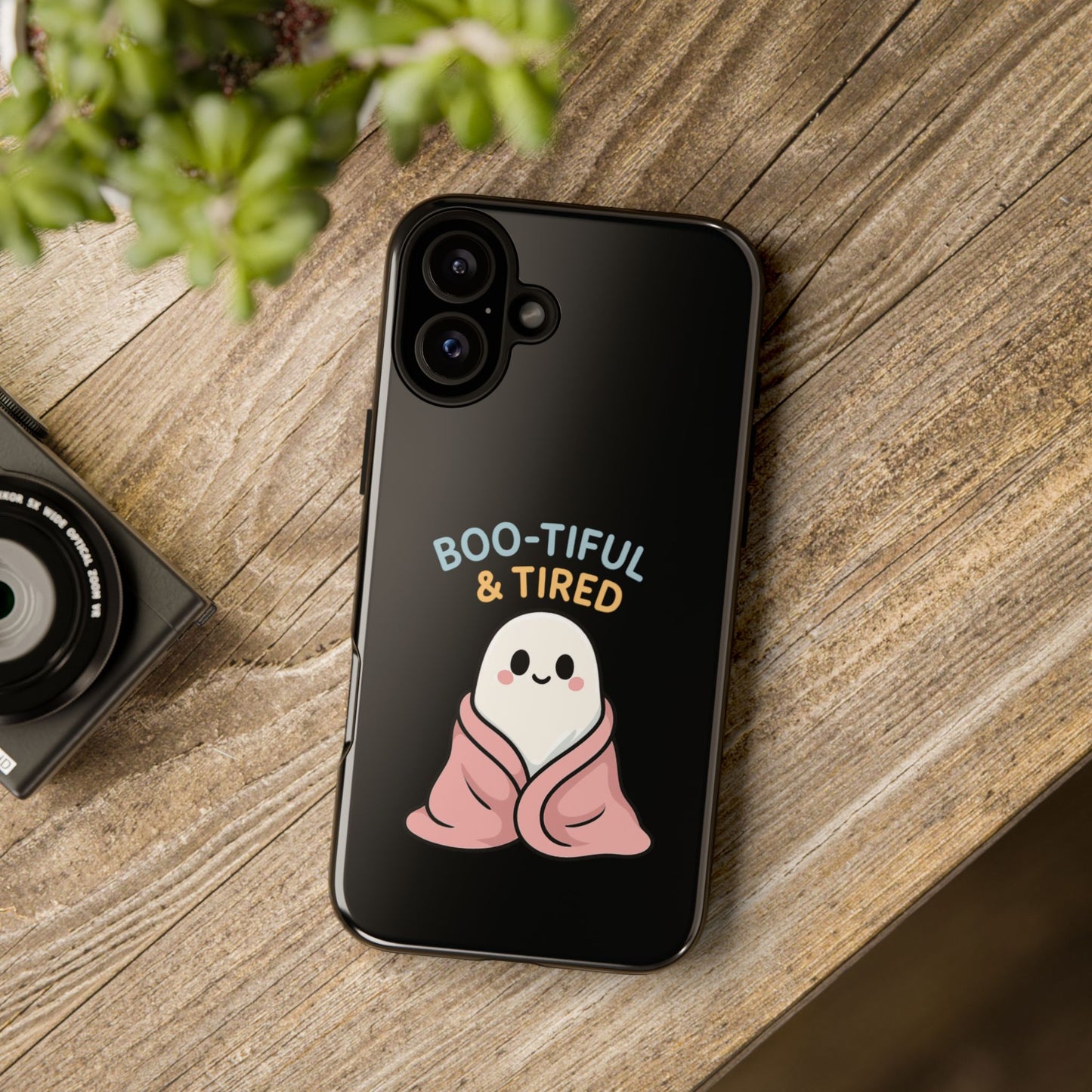 Boo-tiful & Tired Phone Case, Halloween-Themed Design
