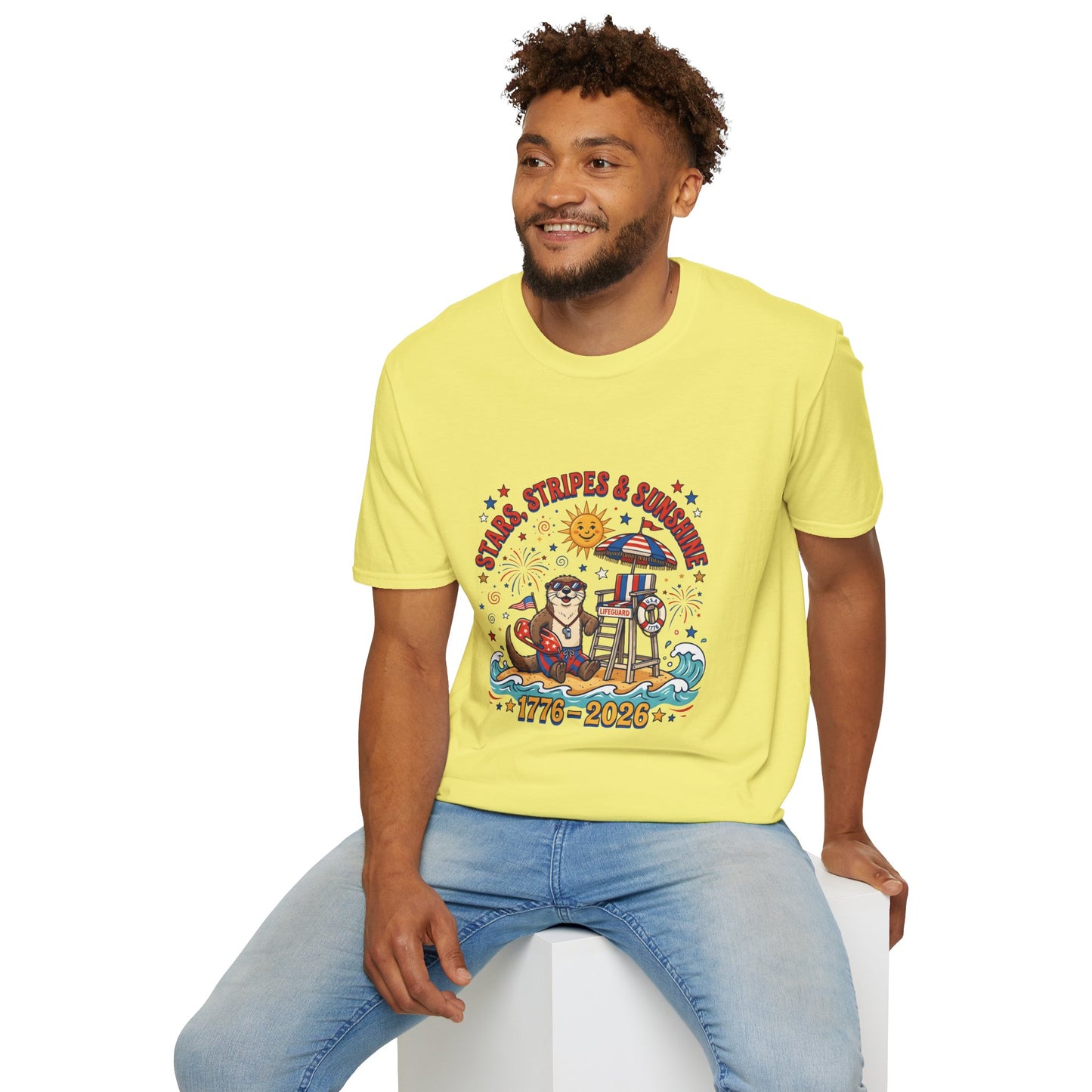 Stars, Stripes & Sunshine T-Shirt — Patriotic 1776–2026 Summer Tee, 4th of July Shirt
