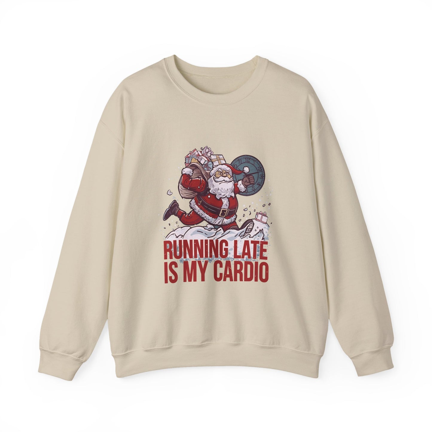 Santa Cardio Sweatshirt - Holiday Funny Gift, Christmas Apparel, Unisex Crewneck, Santa Workout