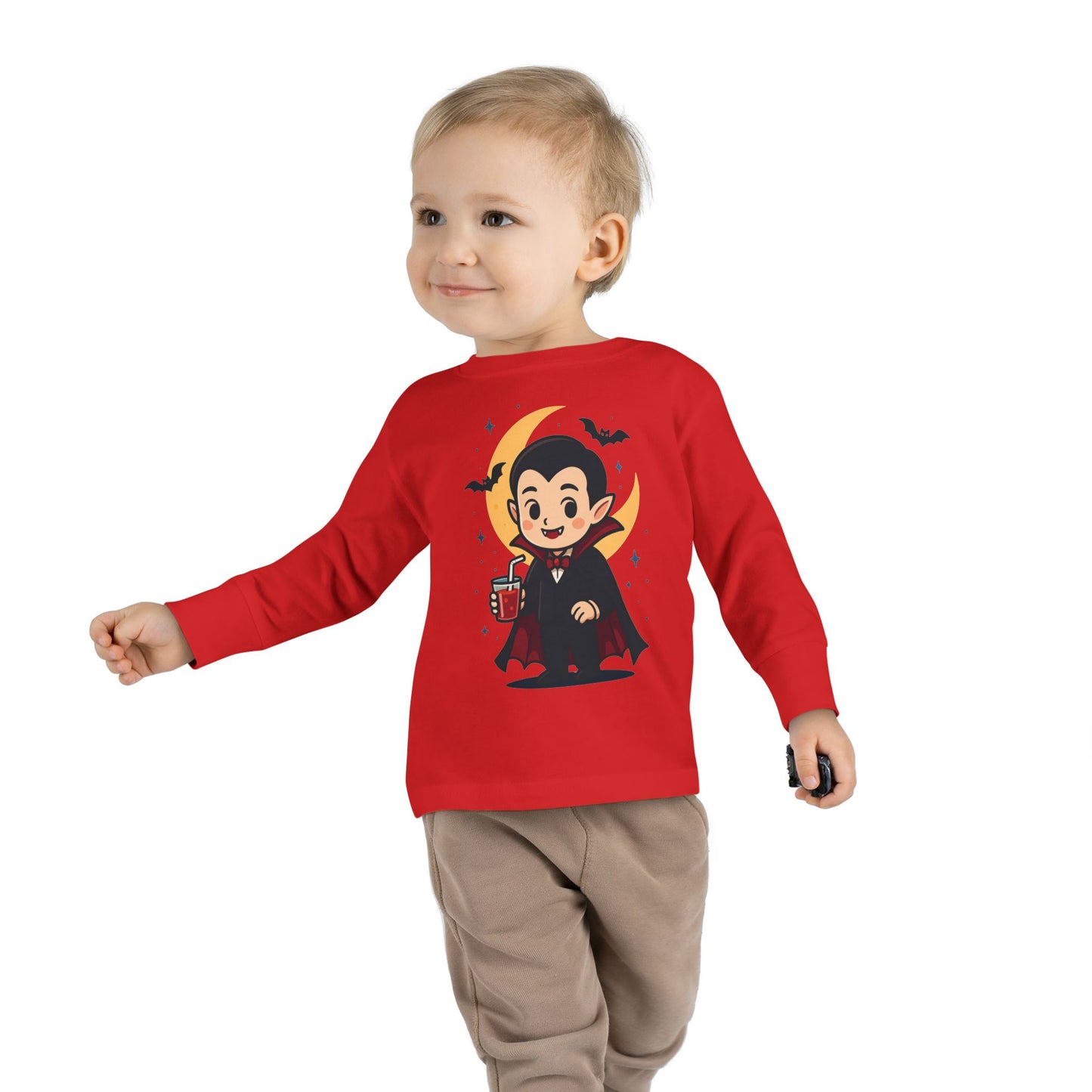 Toddler Halloween Tee, Cute Vampire Long Sleeve Shirt, Spooky Kids Apparel, Halloween Costume Top, Toddler Party Wear