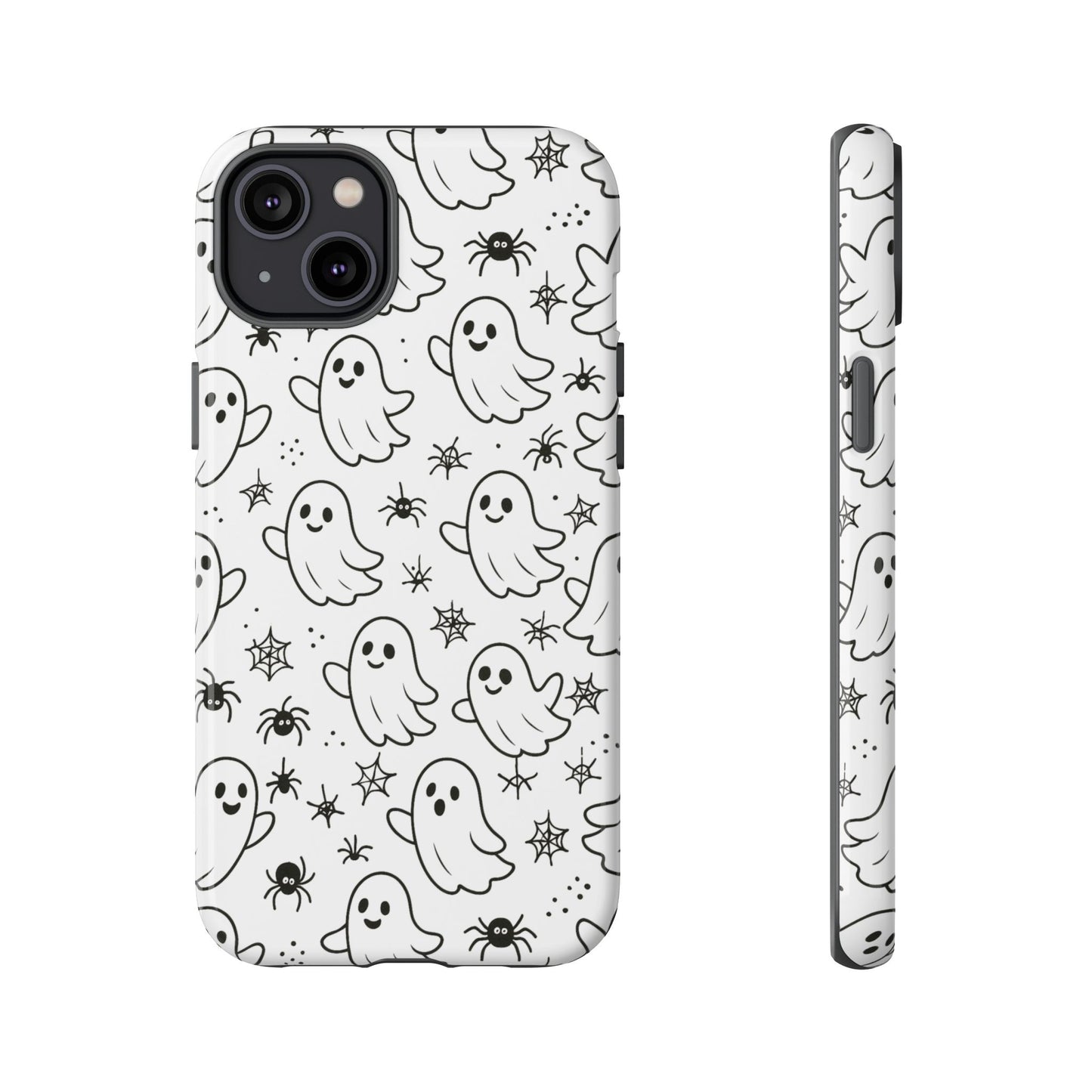 Ghostly Phone Case, Cute Halloween Phone Cover, Tough Phone Case, Spooky Phone Accessory, Ghost Pattern Design