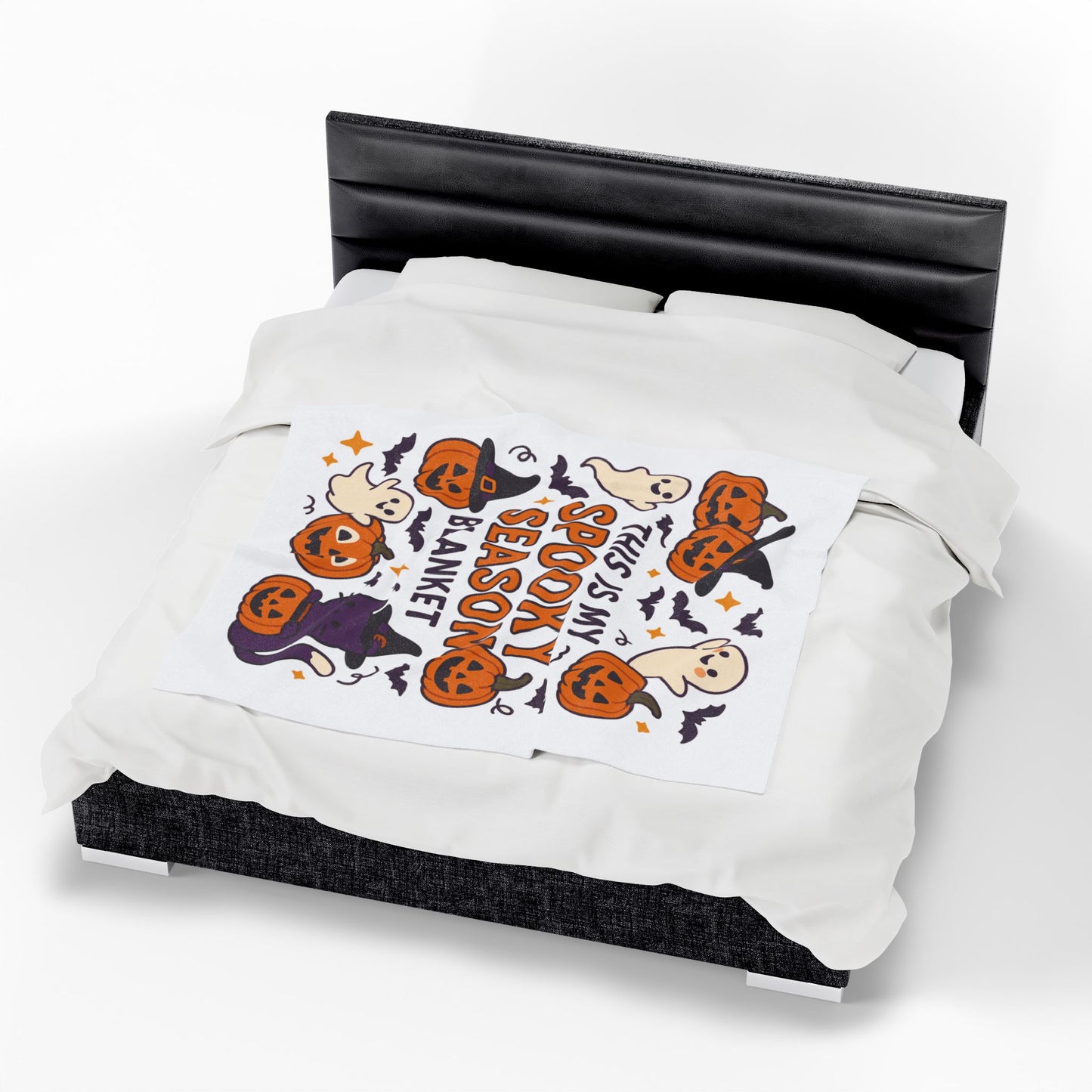Halloween Themed Velveteen Plush Blanket, Cozy-Spooky Blanket