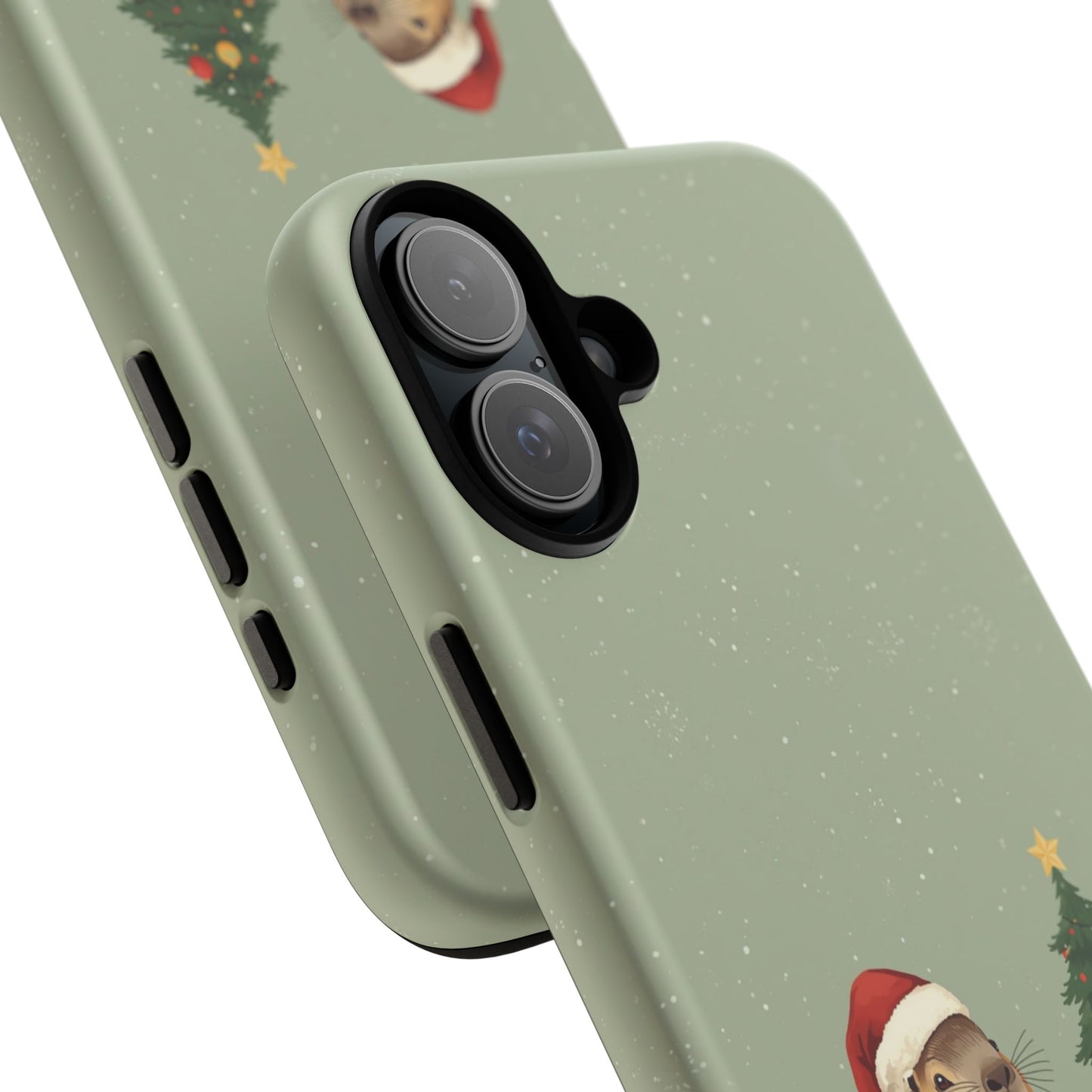 Christmas Phone Case with Capybara Design, Dual Layer Protective Case for Iphone 17, 16, 15, 14, 13 & Samsung