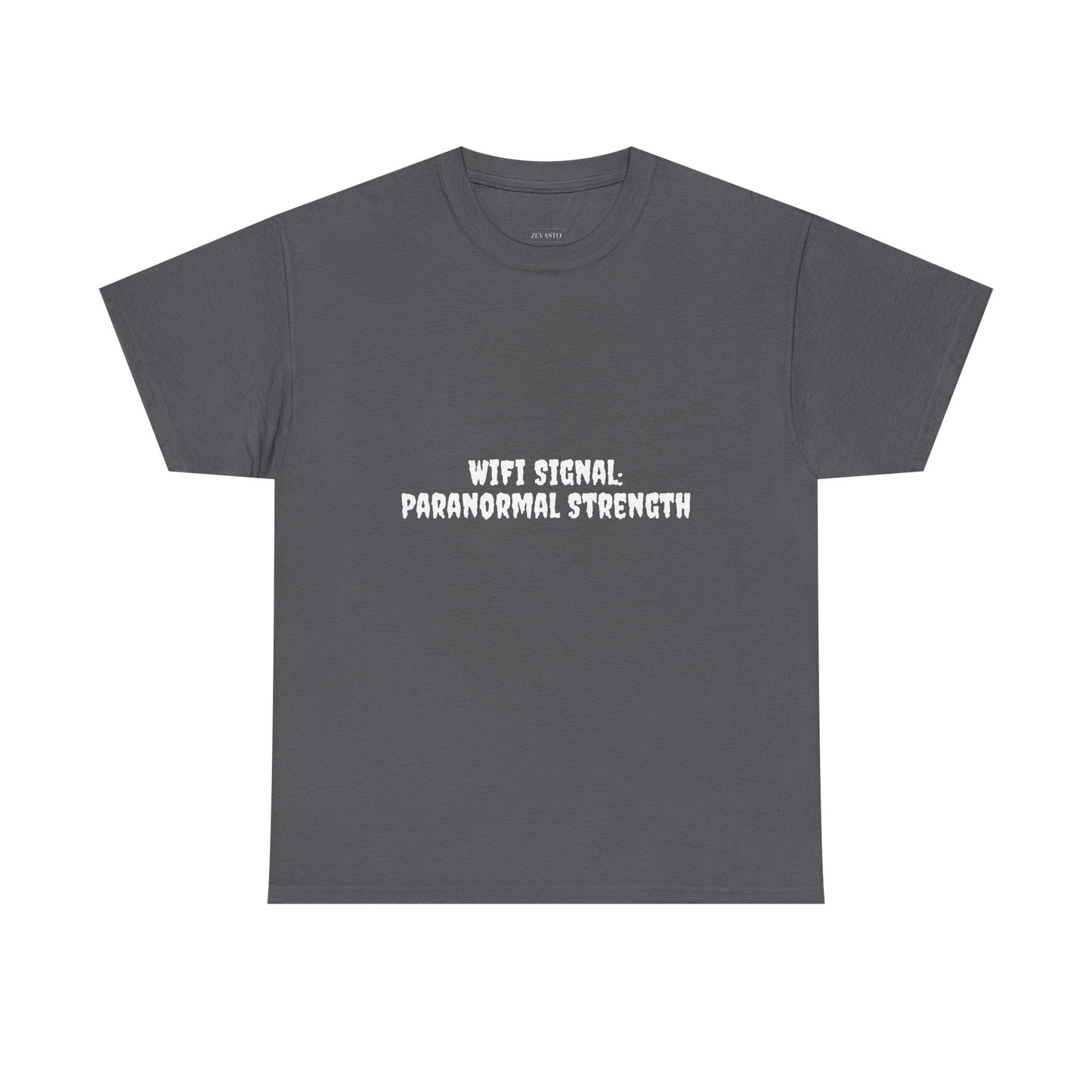 Paranormal Strength Tee, Unisex Heavy Cotton Tee, Funny Wifi Signal T-Shirt, Humor Apparel
