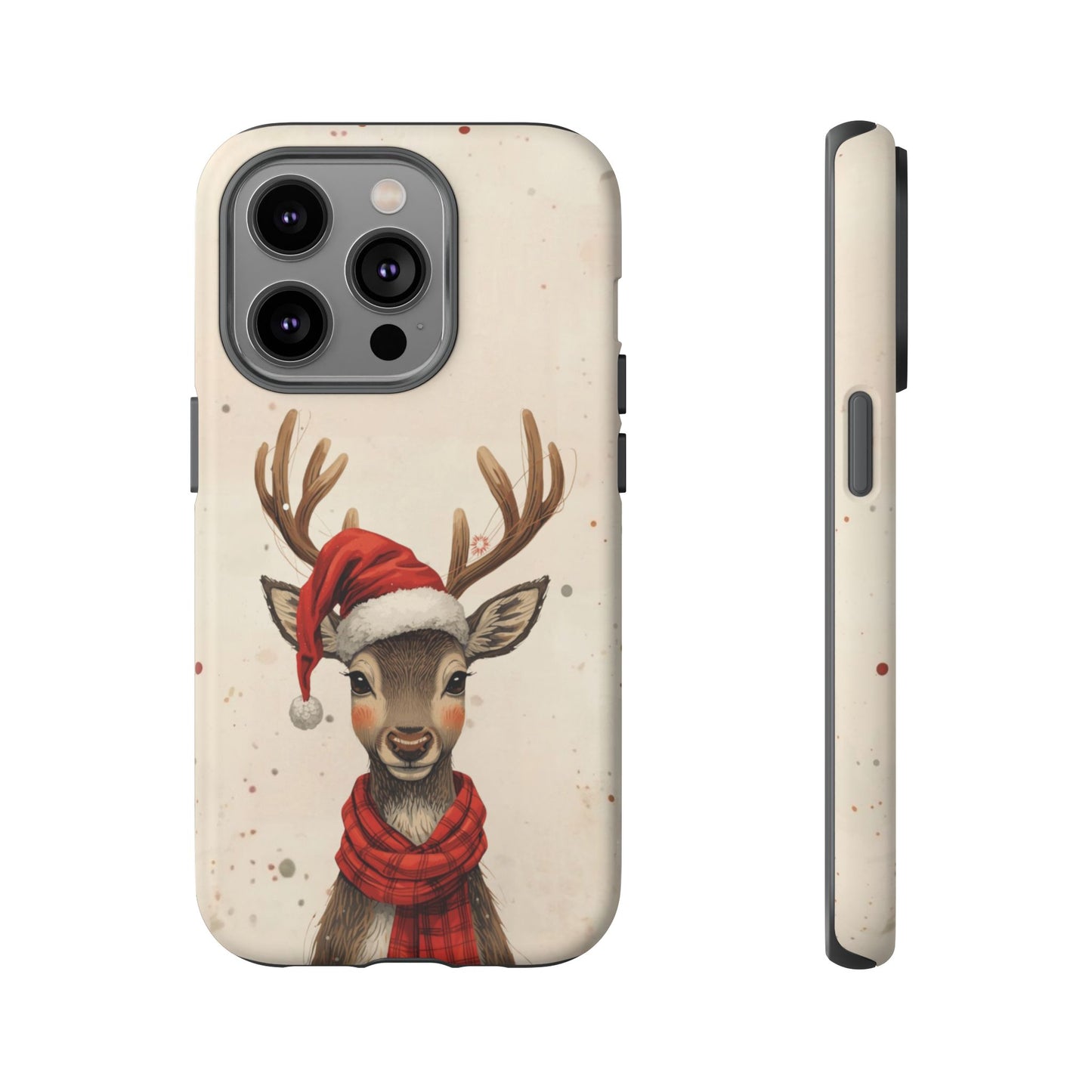 Christmas Reindeer Phone Case, Dual Layer Phone Case for Iphone 17, 16, 15, 14, 13, 12, 11