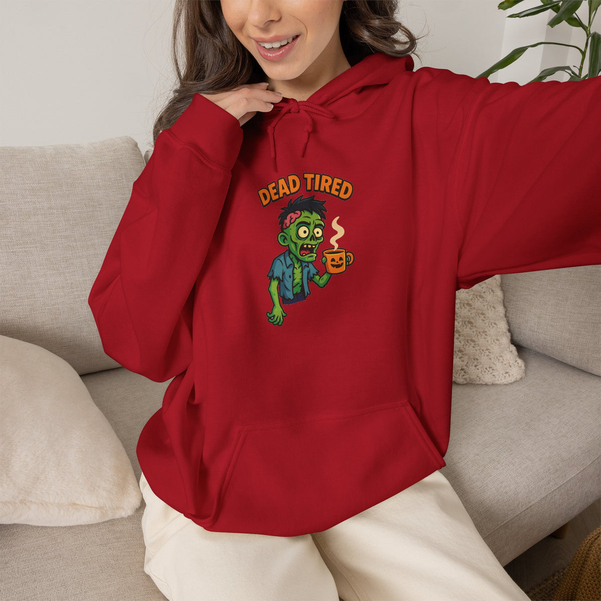 Zombie Themed Unisex Hoodie, Cozy Halloween Sweatshirt, Spooky Season Apparel