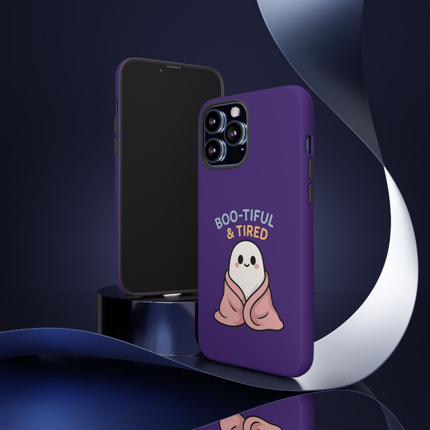 Boo-Tiful & Tired Phone Case, Halloween-Themed Design
