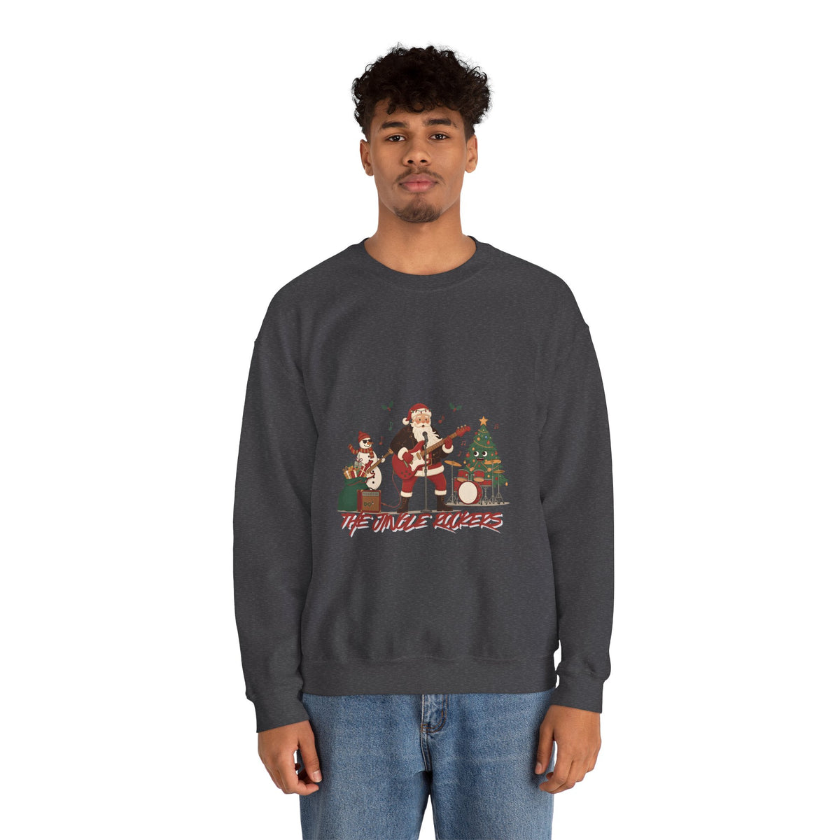 Funny Christmas Sweatshirt – "The Jingle Rockers" Holiday Band Crewneck