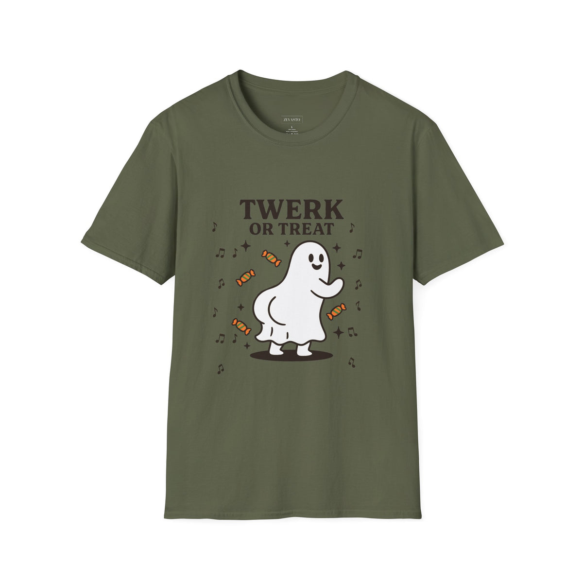 Whimsical Halloween T-Shirt for Adults, Fun Ghost Tee, Twerk or Treat Shirt, Unisex Costume Top, Spooky Celebration Apparel