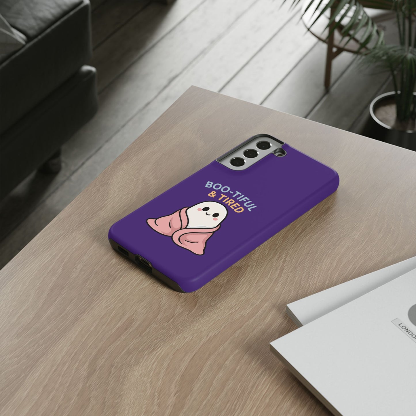 Boo-Tiful & Tired Phone Case, Halloween-Themed Design
