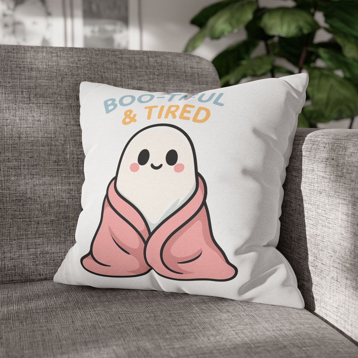 Boo-tiful & Tired Ghost Pillowcase, Halloween Home Decor