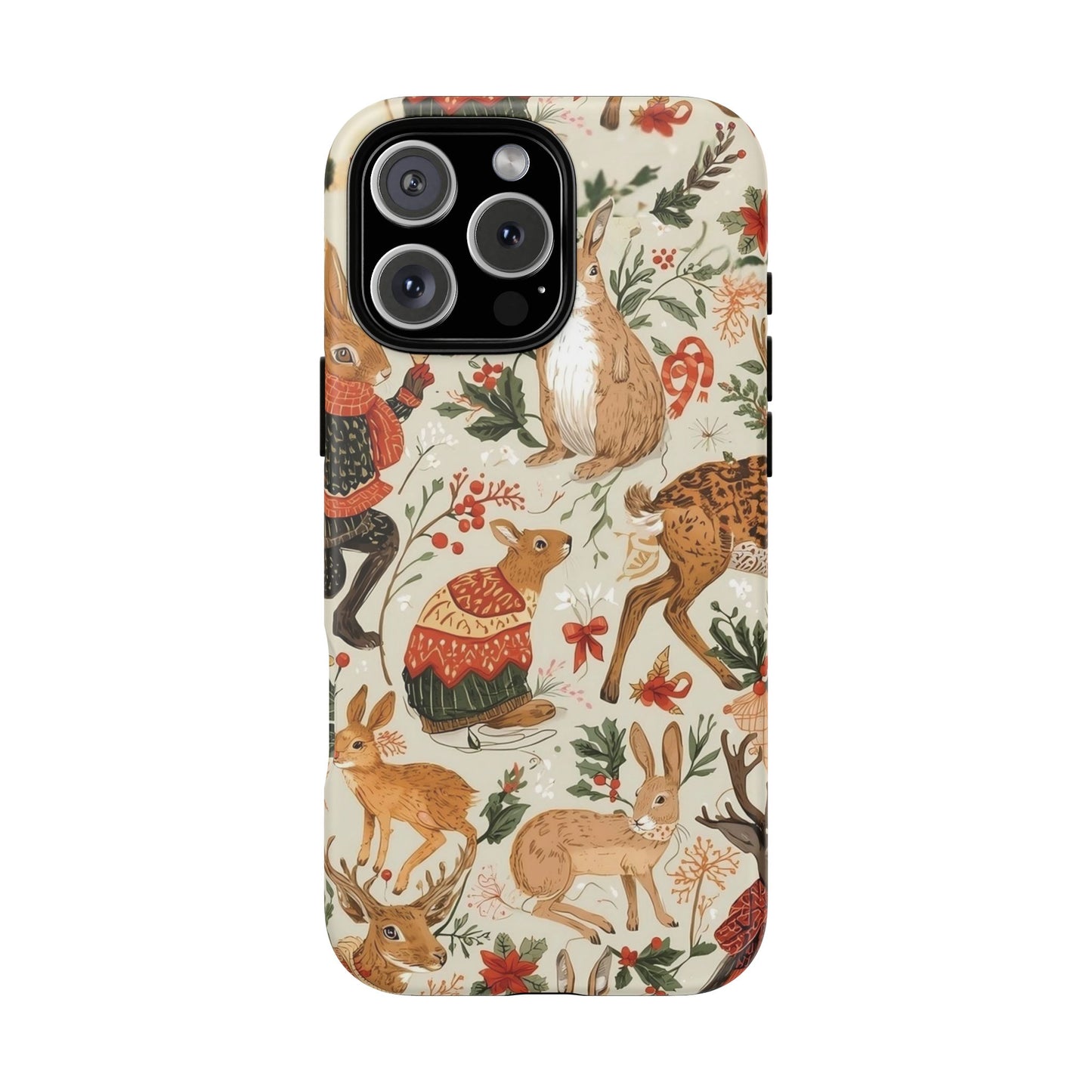 Christmas Phone Case, Animals in Christmas Spirit - Tough and Stylish for Nature Lovers