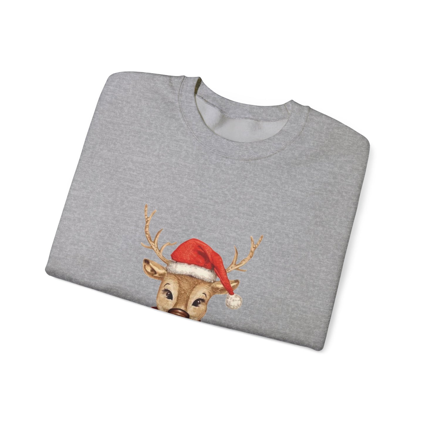 Christmas Reindeer Sweatshirt, Cozy Holiday Crewneck, Winter Fashion, Festive Sweater